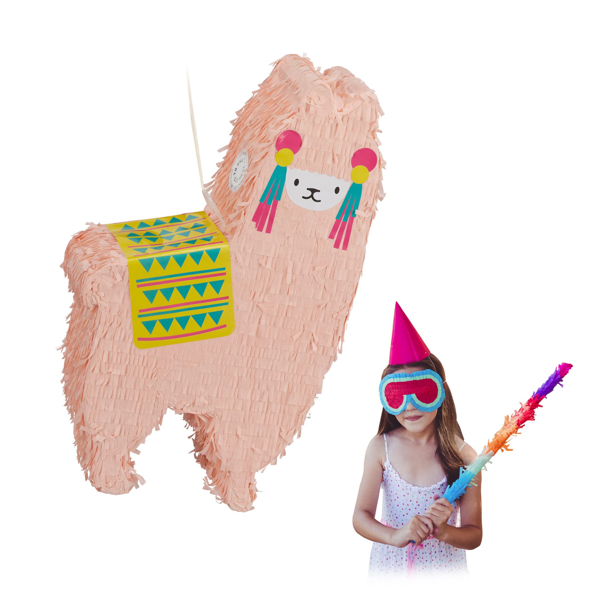 Pinata Lama Gelb-Rosa-Türkis
