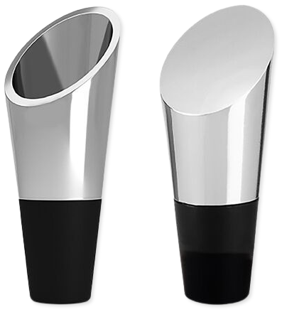 Weinausgiesser & Weinstopper 2er-Set Silber