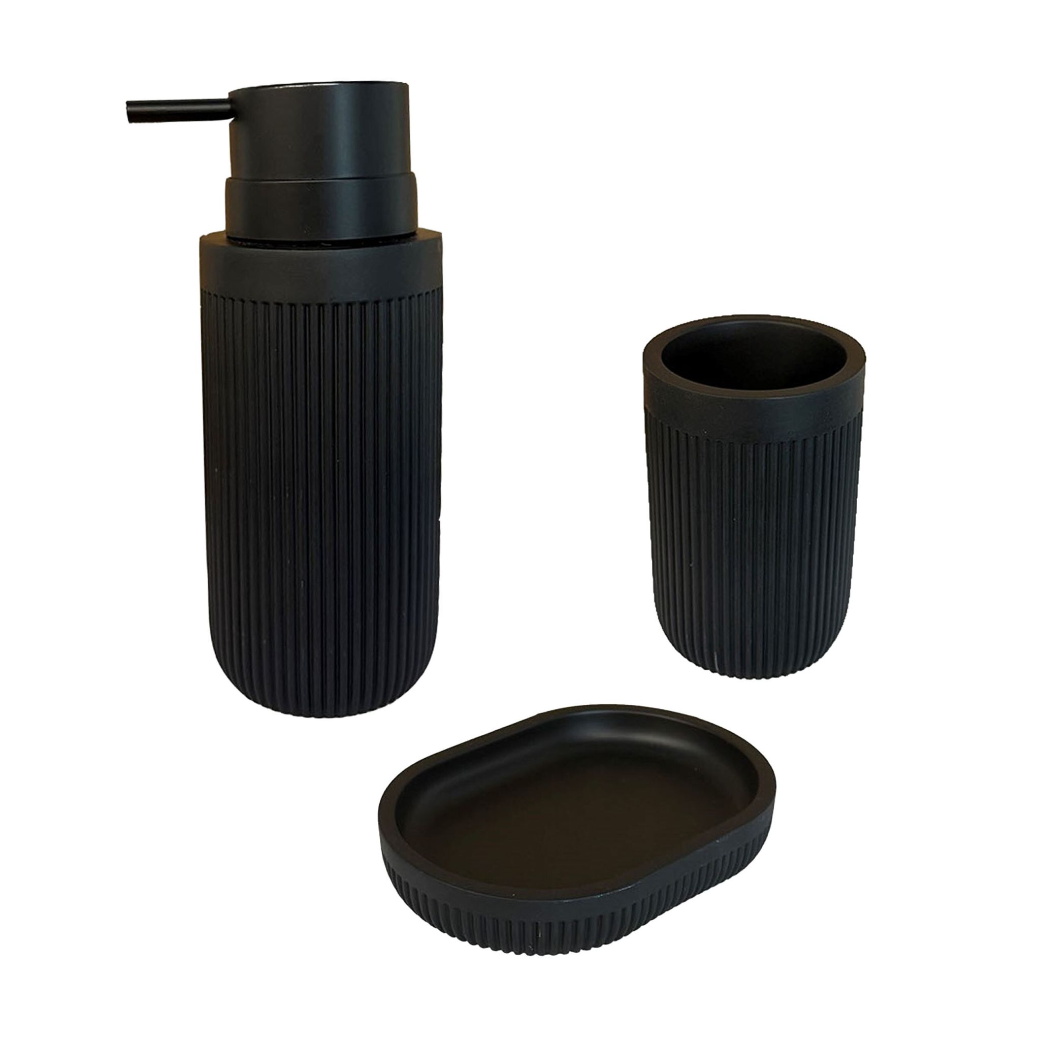 Bad Accessoires 3-teilig Schwarz