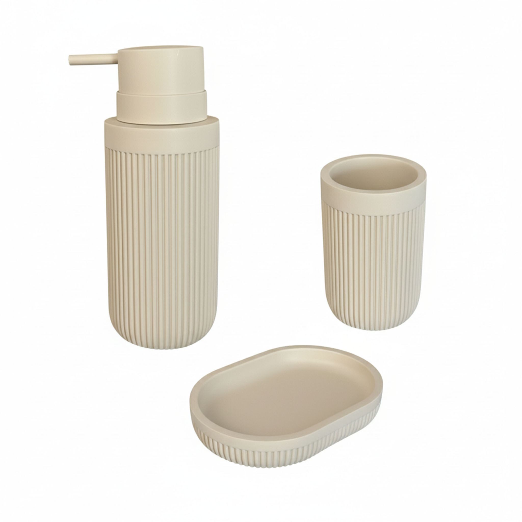 Bad Accessoires 3-teilig Beige