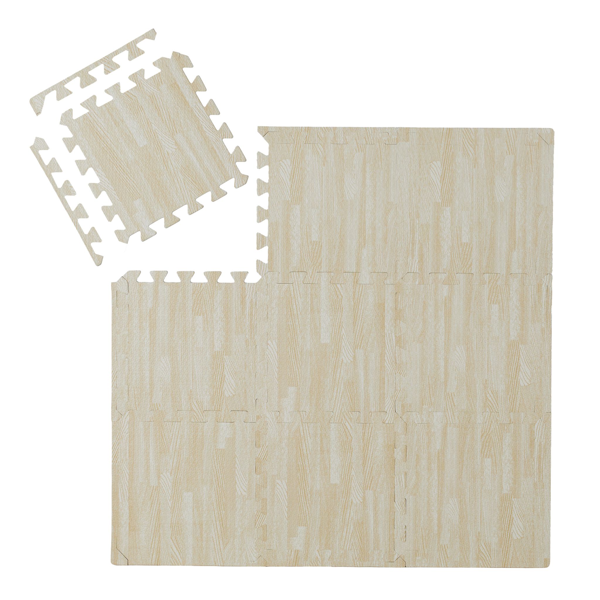 Bodenschutzmatte in Holzoptik 9er-Set Weiss
