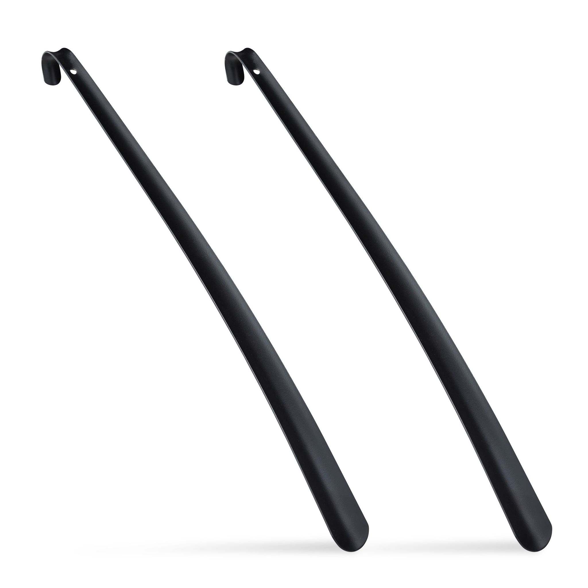 Schuhlöffel Metall lang 2er-Set Schwarz