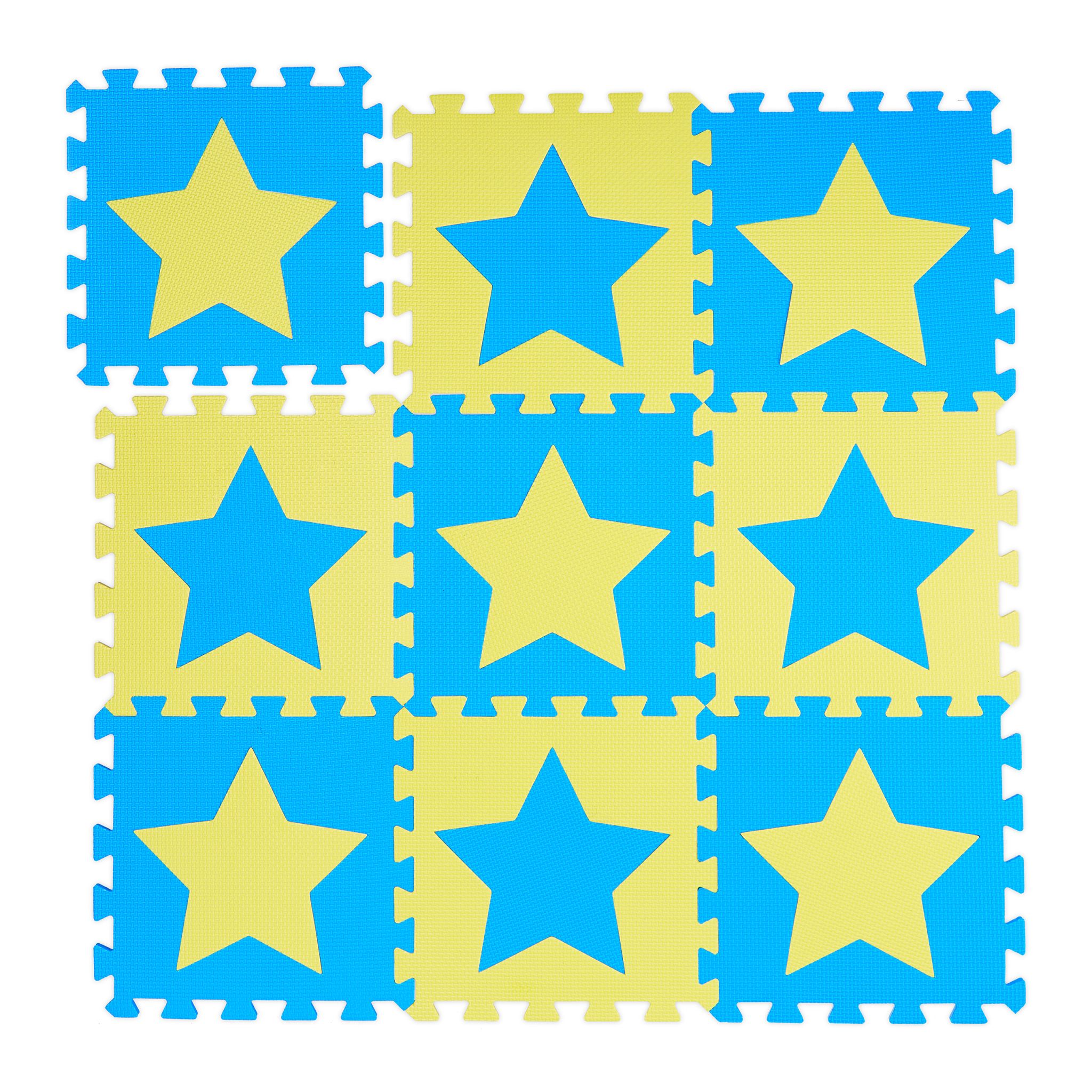 Puzzlematte Sterne Blau-Gelb
