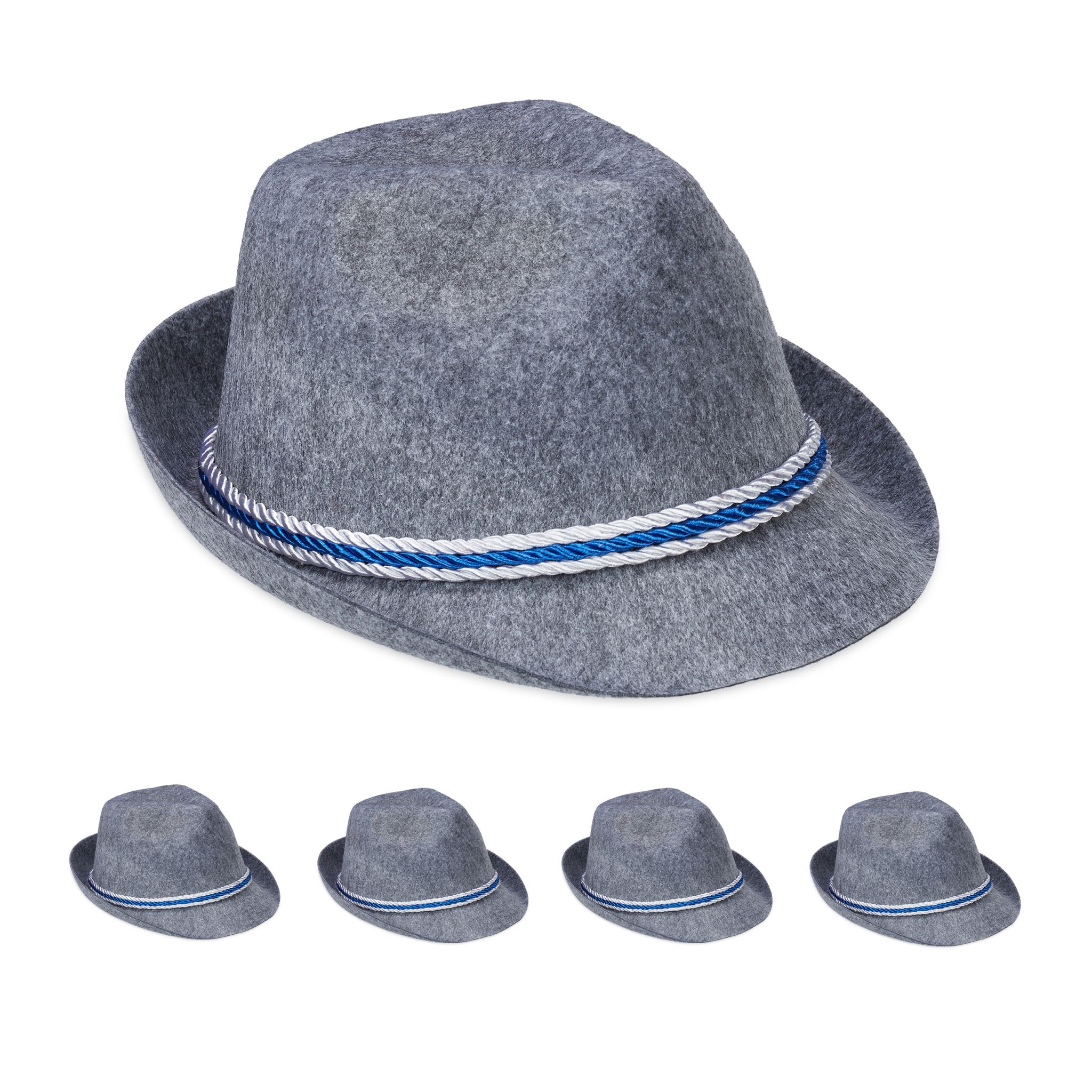 Trachtenhut Bayern 5er-Set Weiss-Blau-Grau