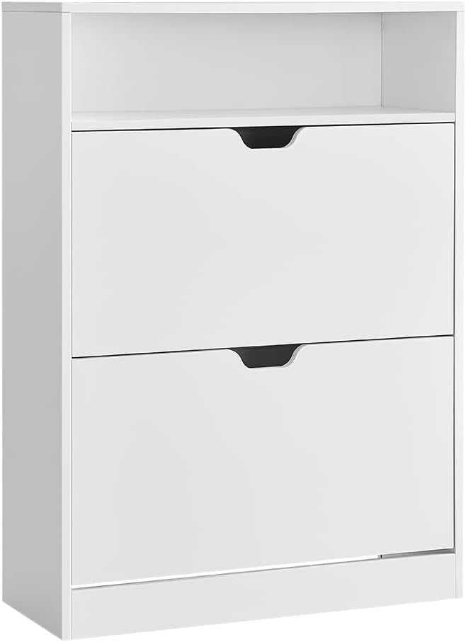Schuhschrank mit verstellbarer Trennwand Weiss