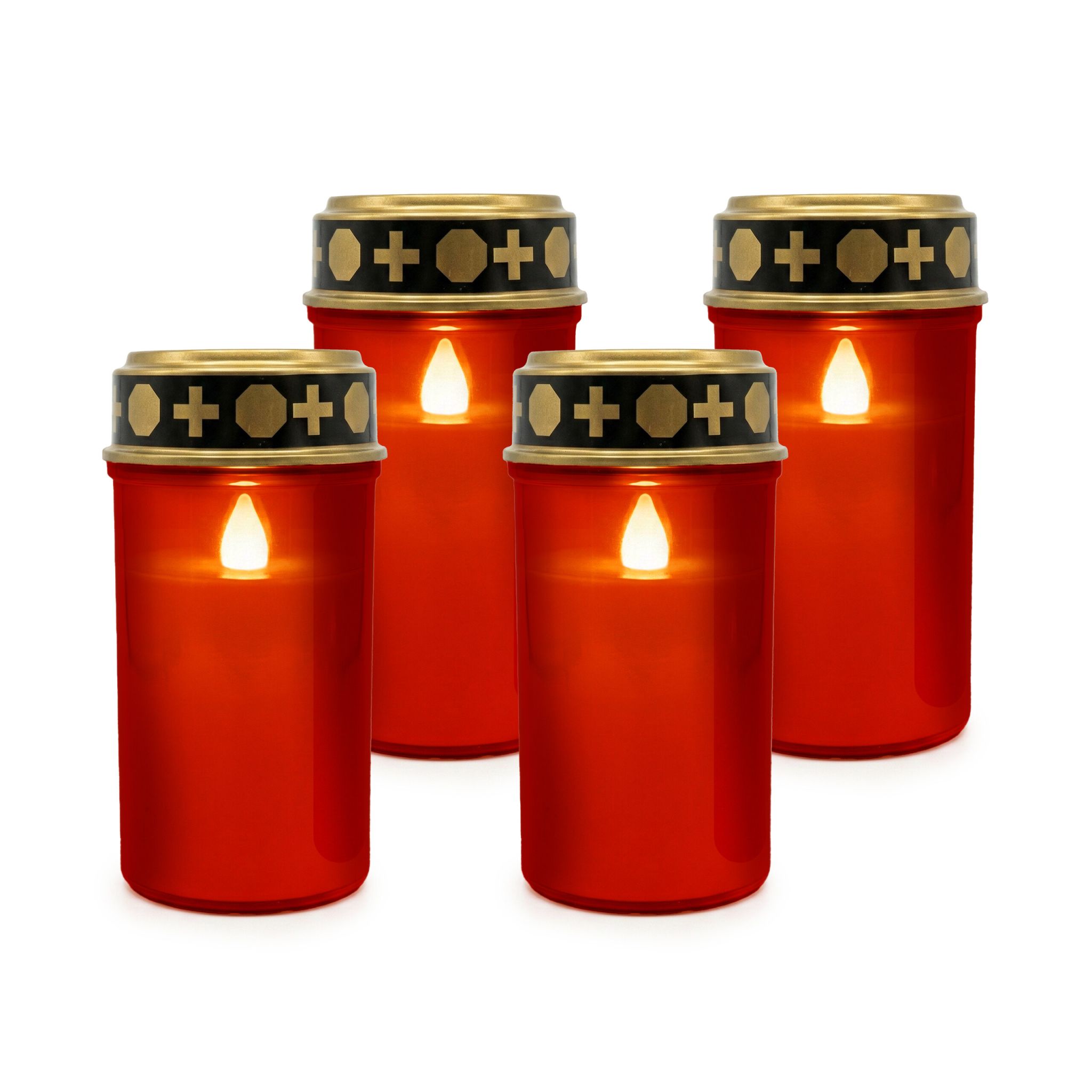 LED Grablicht 4er-Set Gold-Rot-Schwarz