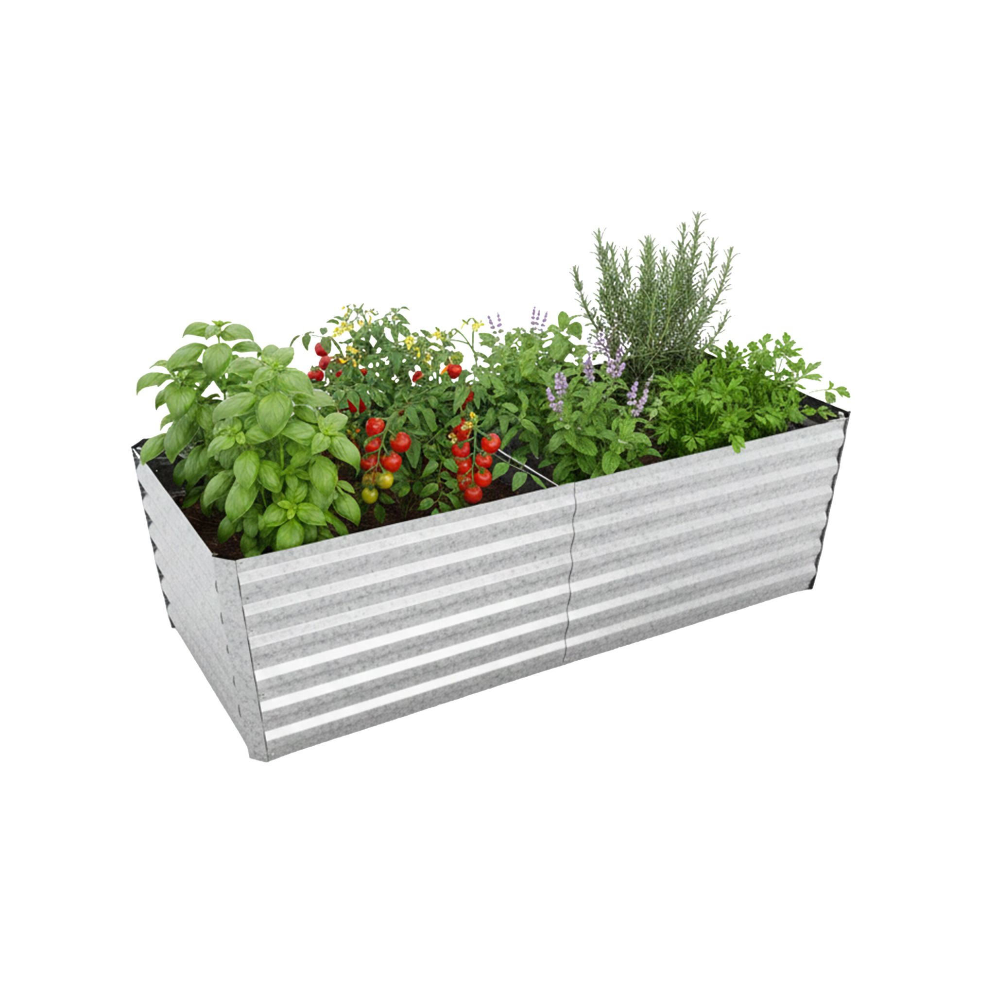 Hochbeet Metall 57x180x90cm Silber
