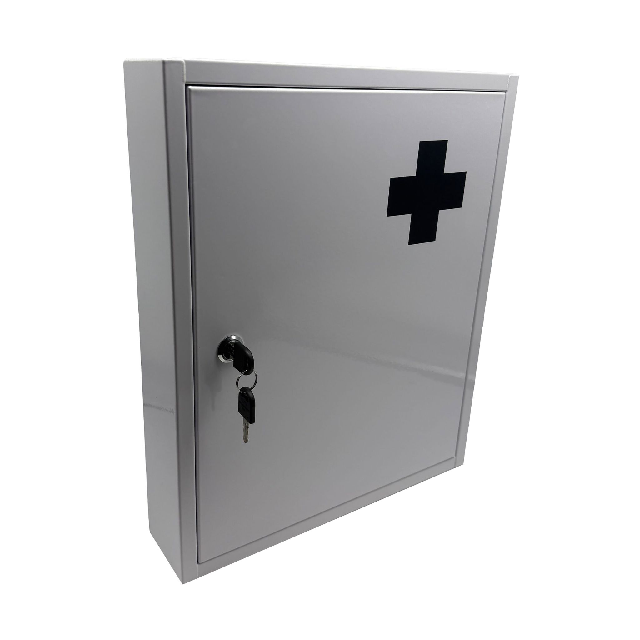 Abschliessbarer Medizinschrank Weiss-Grau