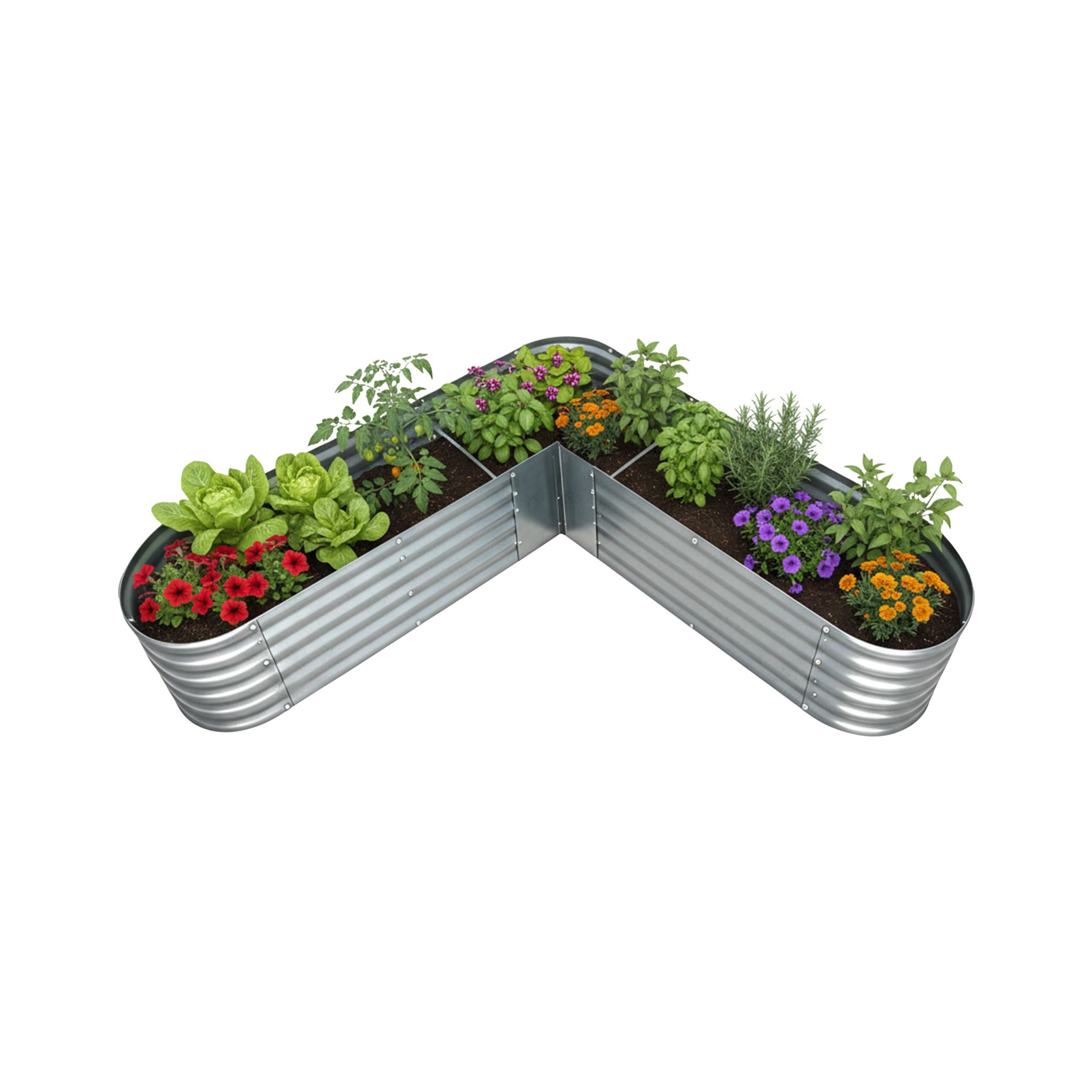 Hochbeet in L-Form Silber