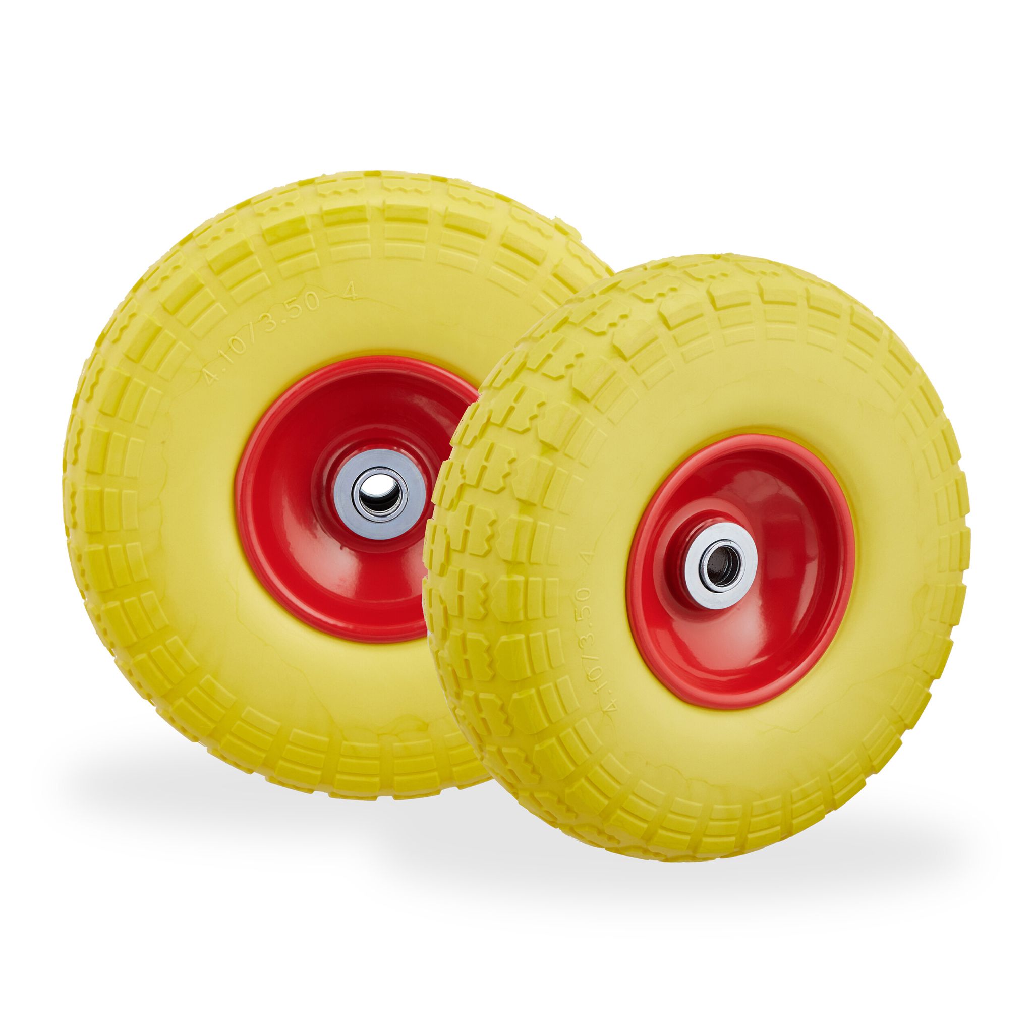 Sackkarrenrad PU 2er-Set Gelb-Rot