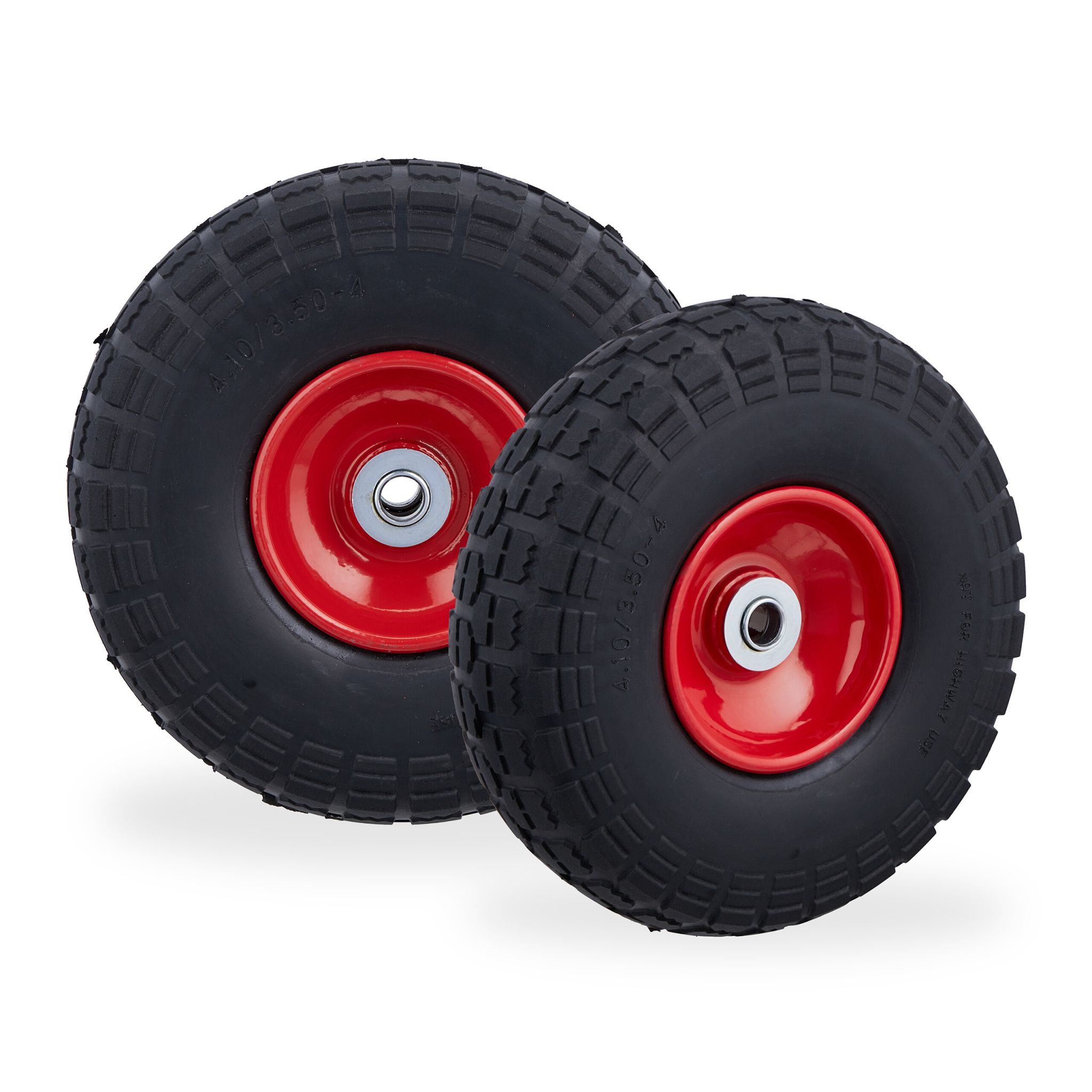 Sackkarrenrad PU 2er-Set Rot-Schwarz