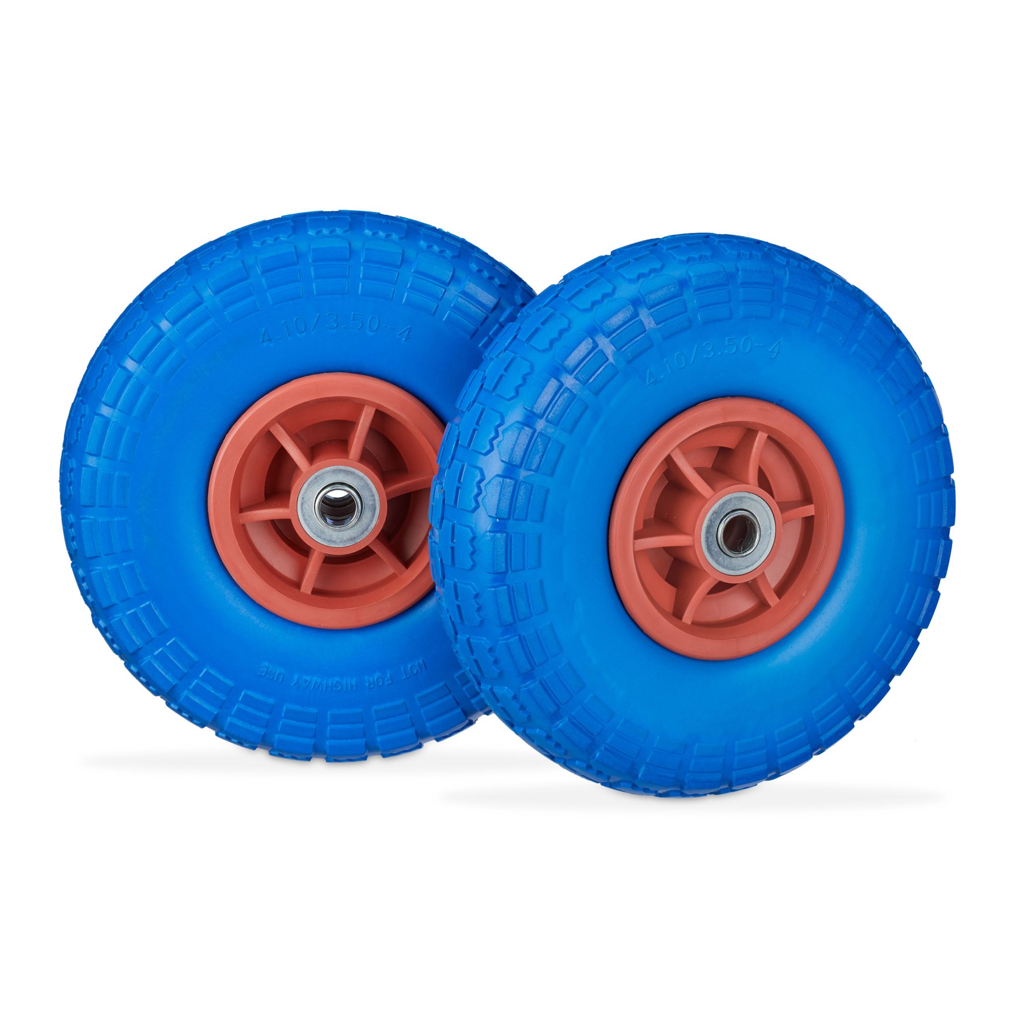 Sackkarrenrad PU 2er-Set 4.1/3.5-4 Blau-Rot