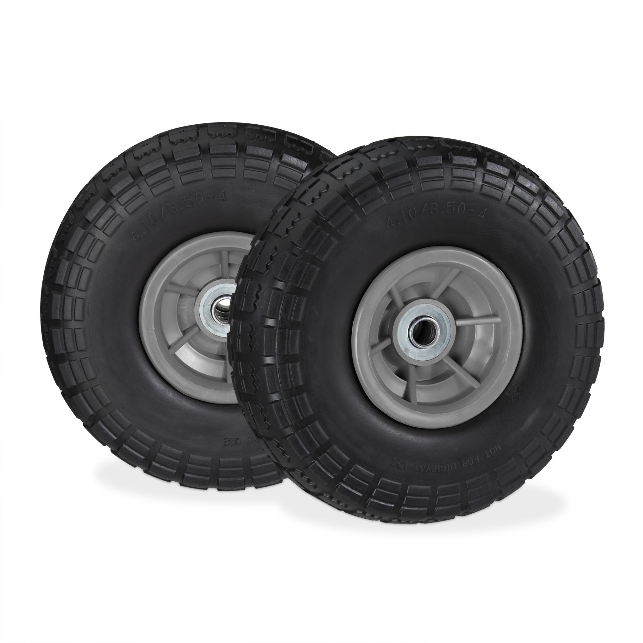 Sackkarrenrad PU 2er-Set 4.1/3.5-4 Schwarz-Grau