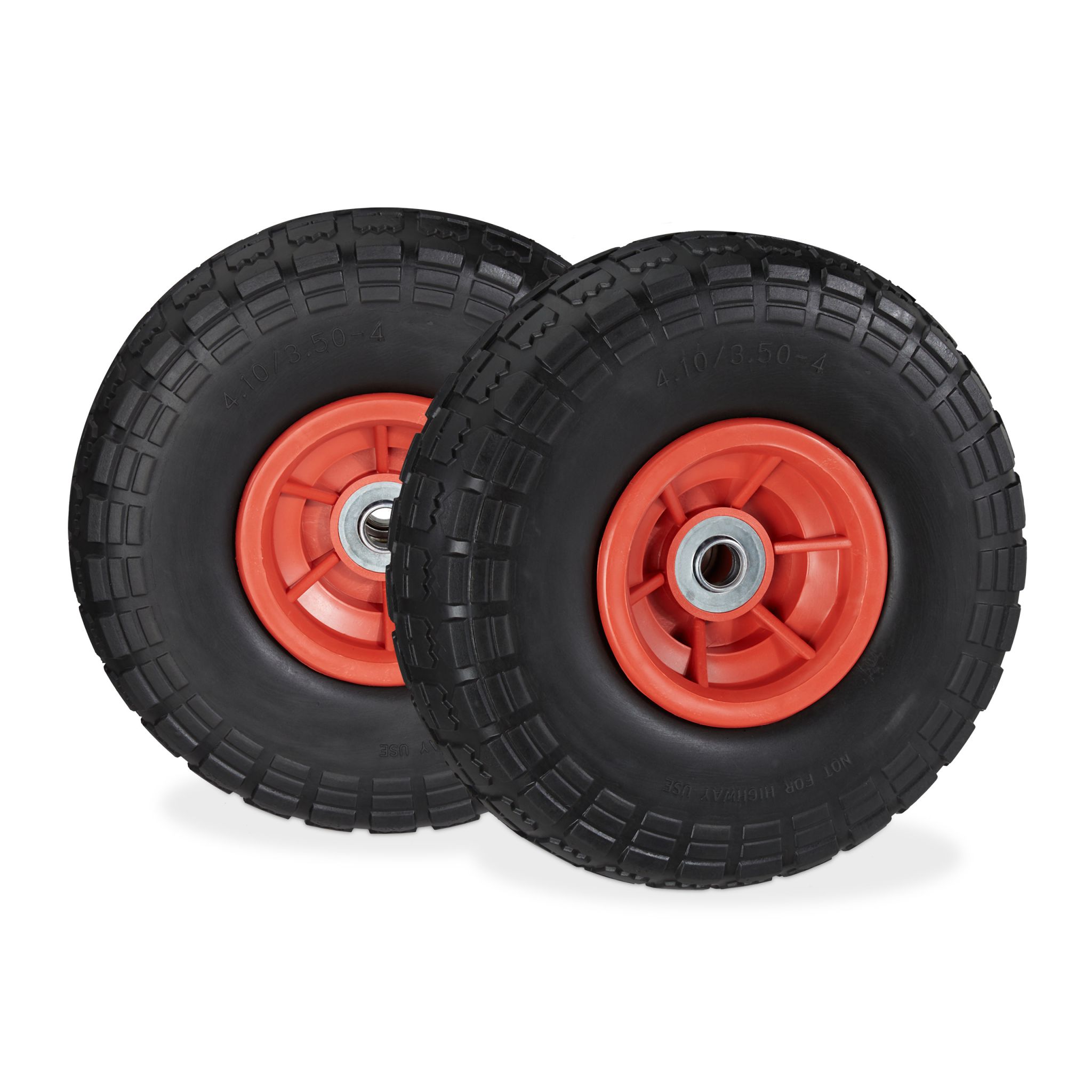 Sackkarrenrad PU 2er-Set 4.1/3.5-4 Rot-Schwarz