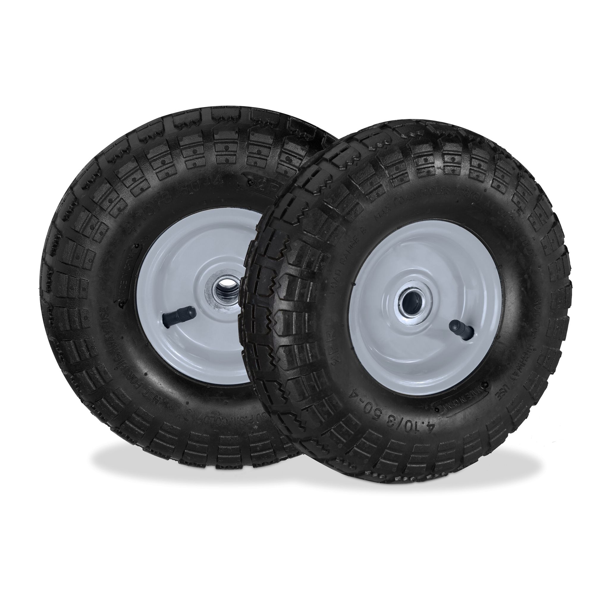 Sackkarrenrad 2er-Set 4.10 3.50-4 Schwarz-Grau
