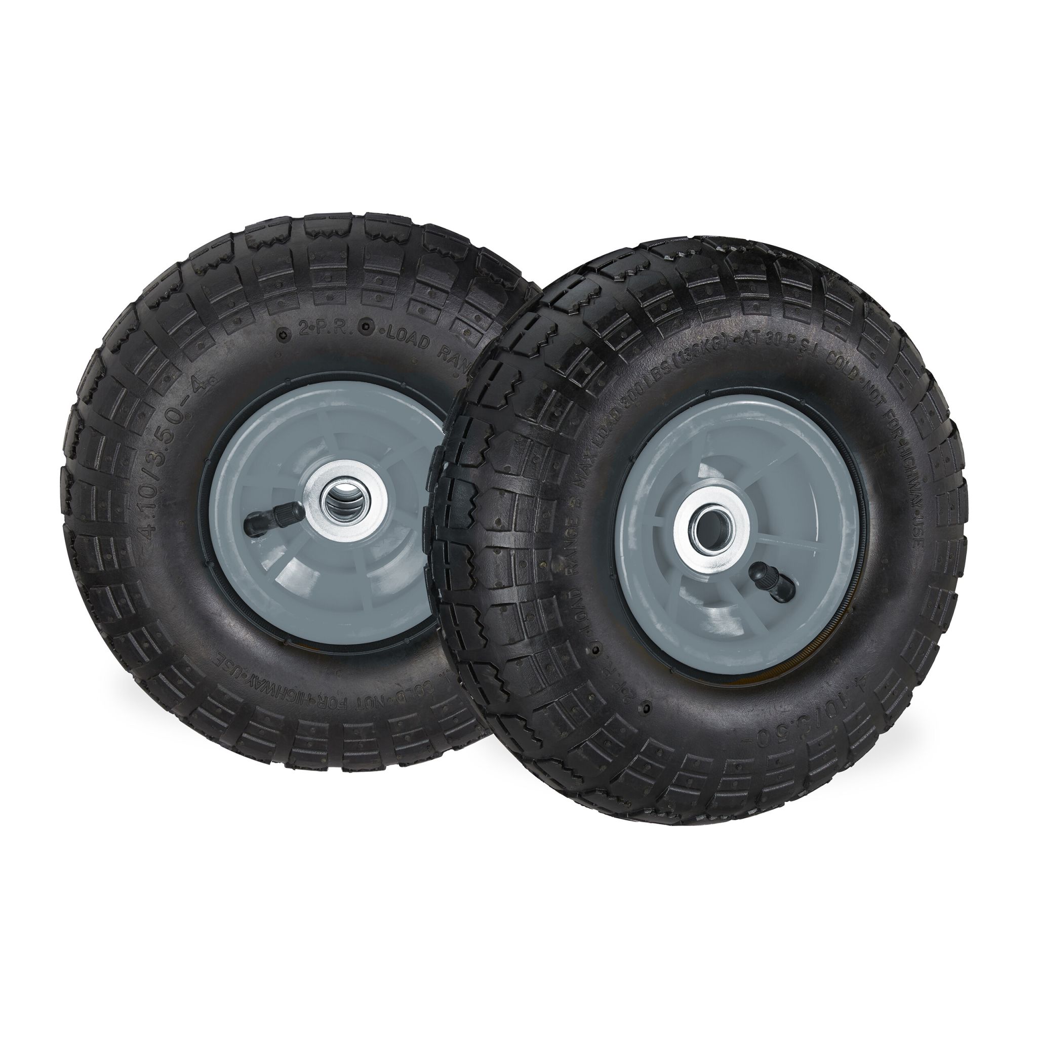 Sackkarrenrad 2er-Set 3.5-4 Schwarz-Grau