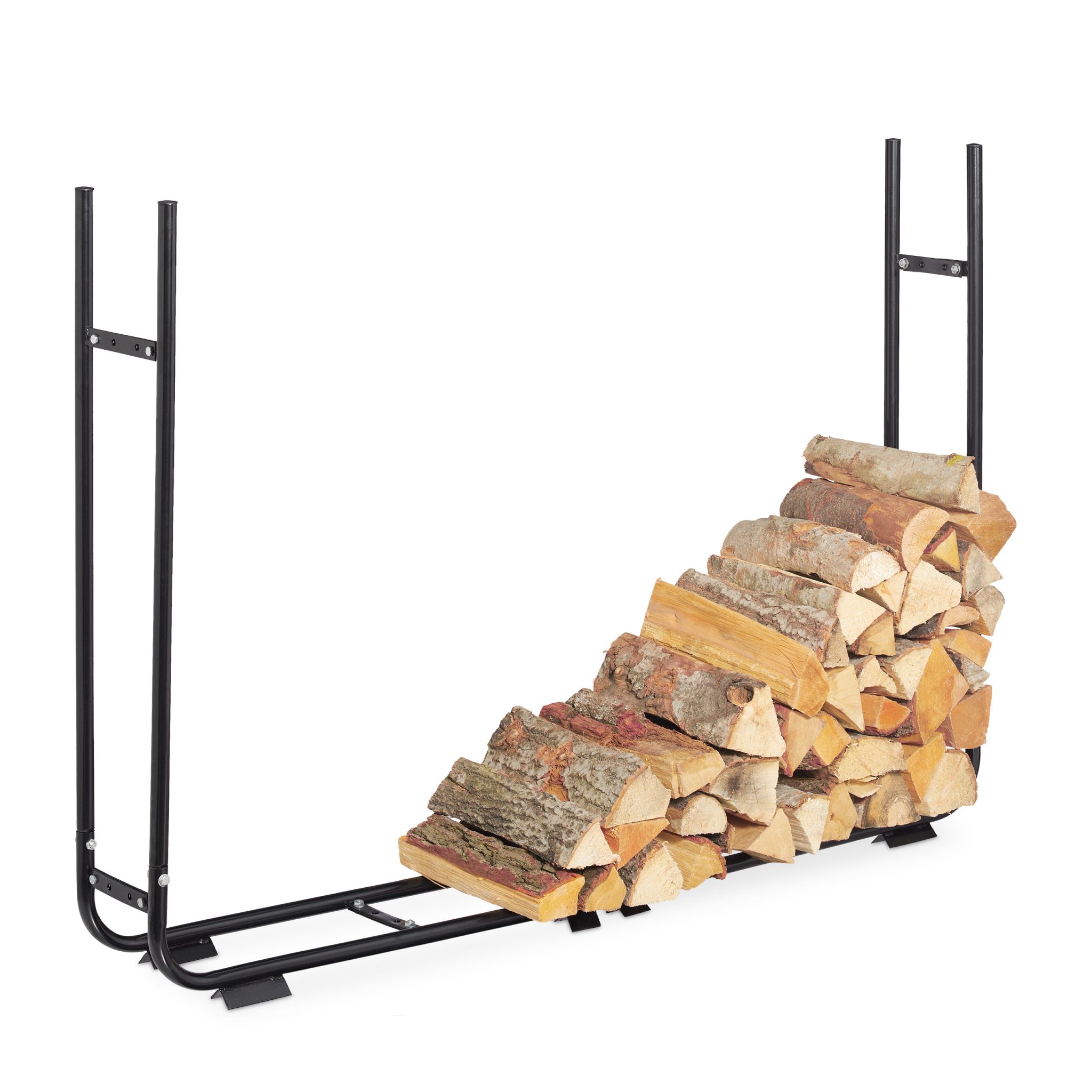 Kaminholzregal verstellbar Schwarz