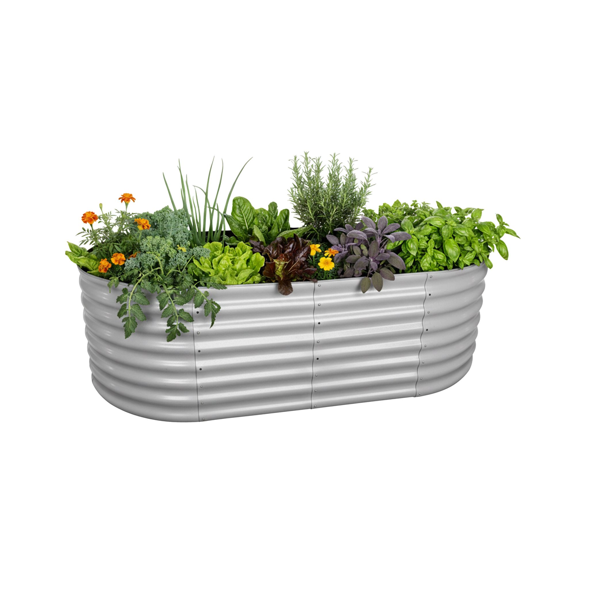 Hochbeet Metall halbrund Grau