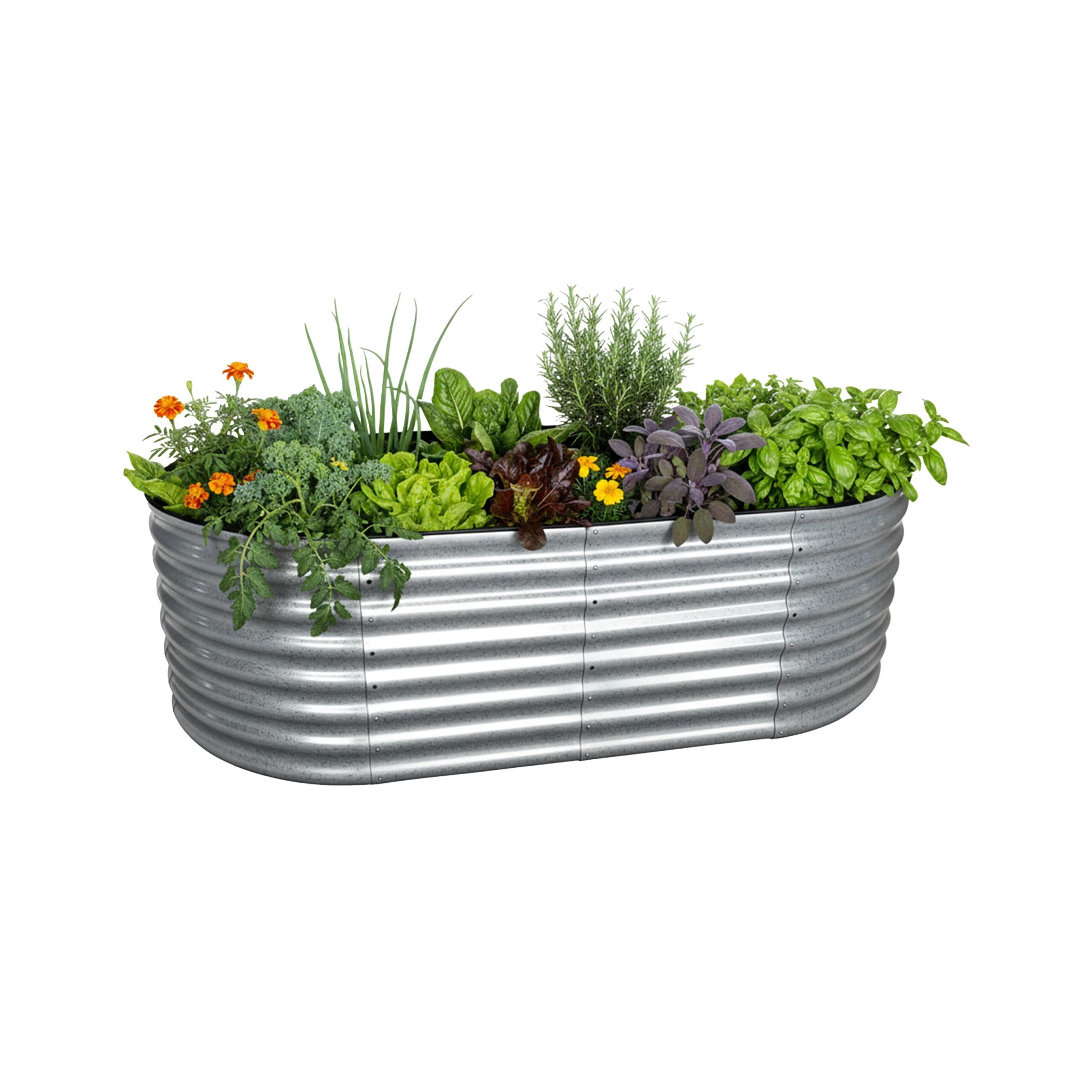 Hochbeet Metall halbrund Silber