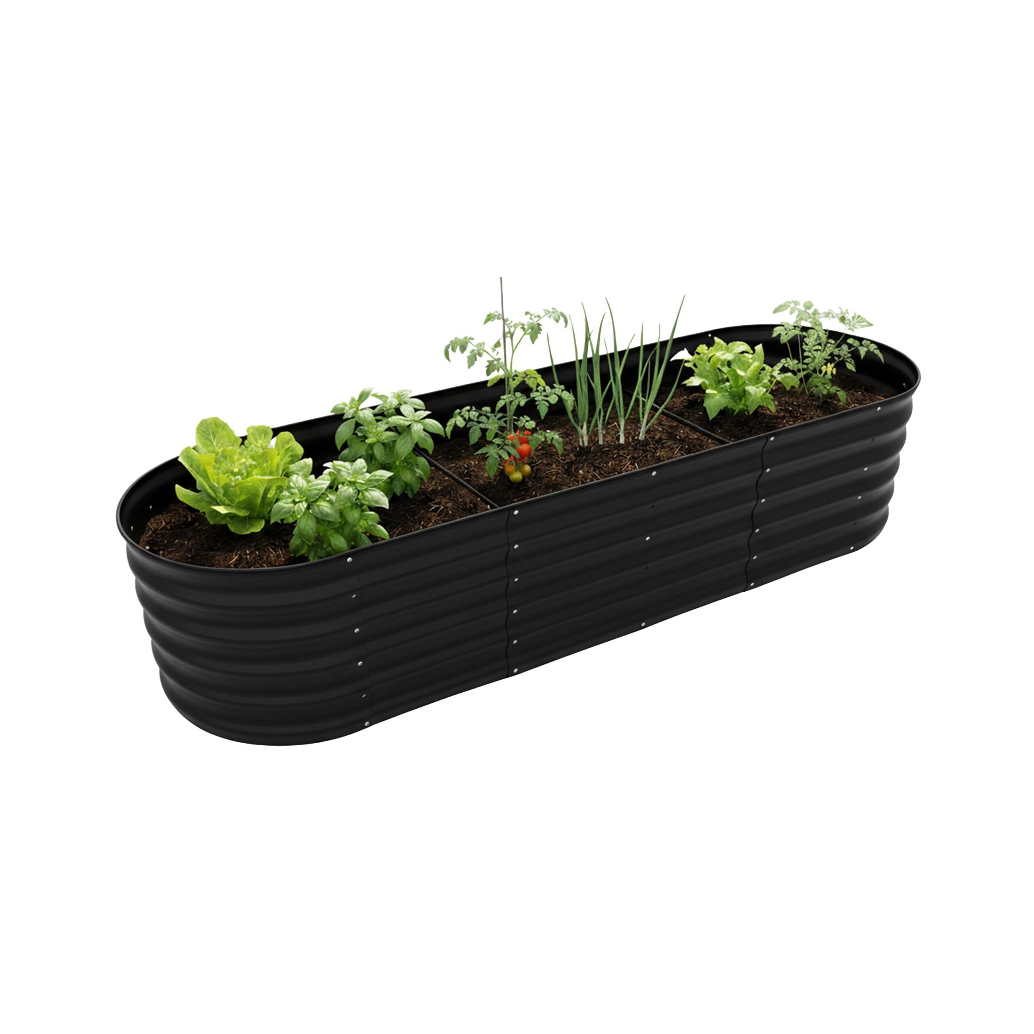 Hochbeet Metall halbrund Schwarz