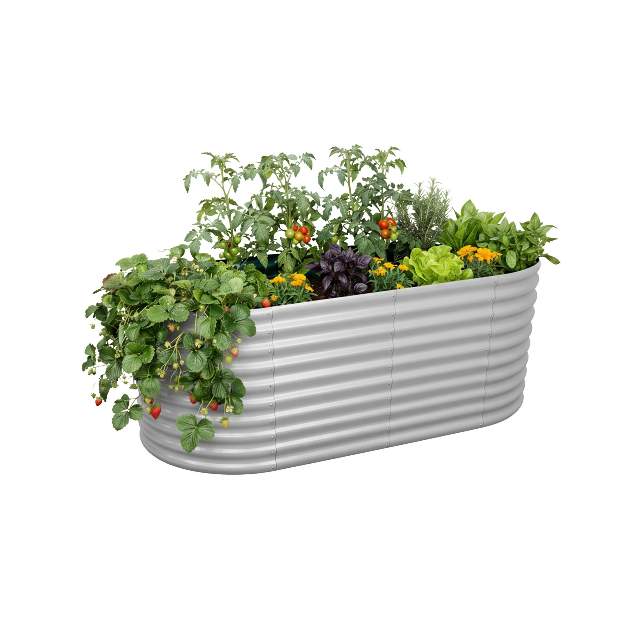 Hochbeet Metall halbrund Grau
