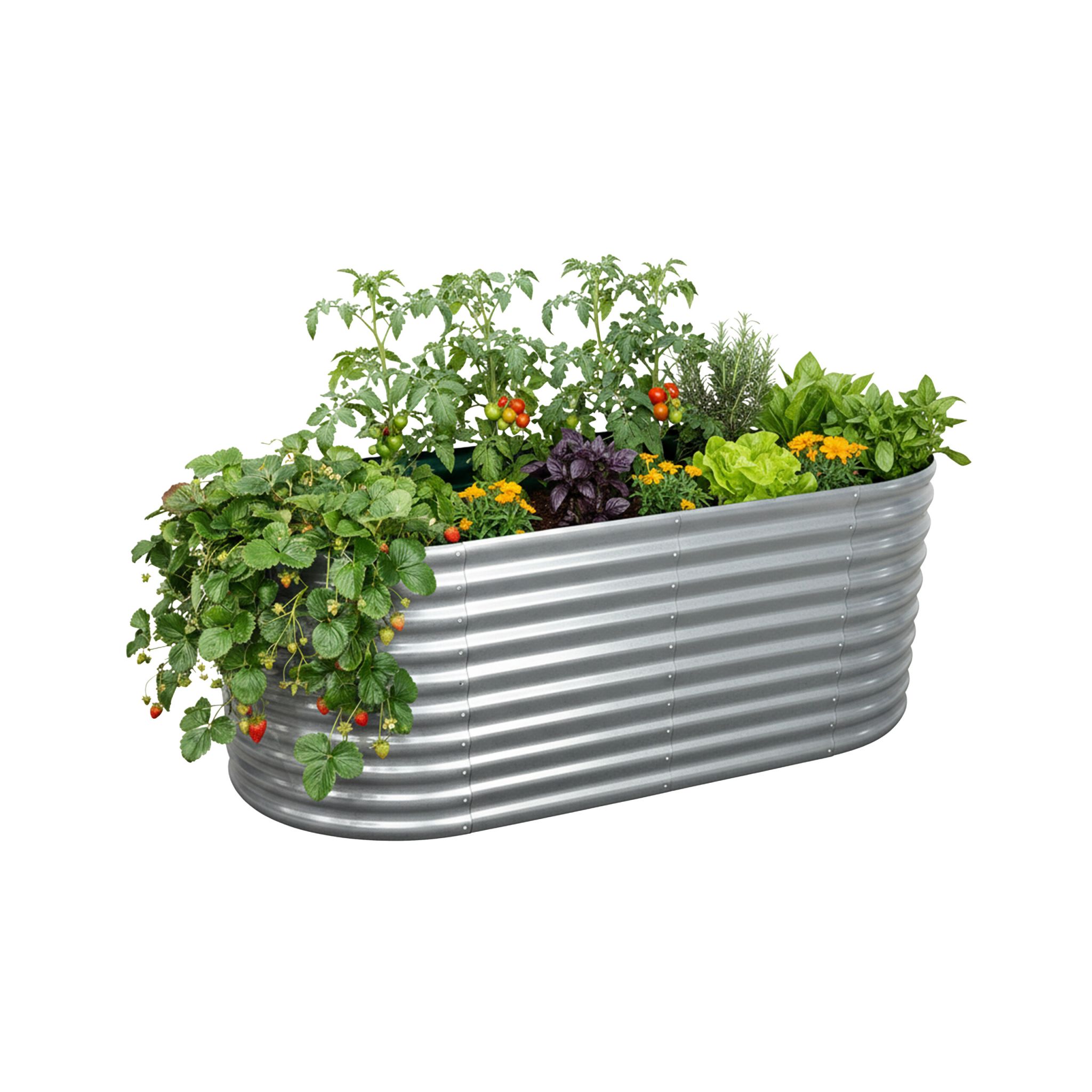 Hochbeet Metall halbrund Silber