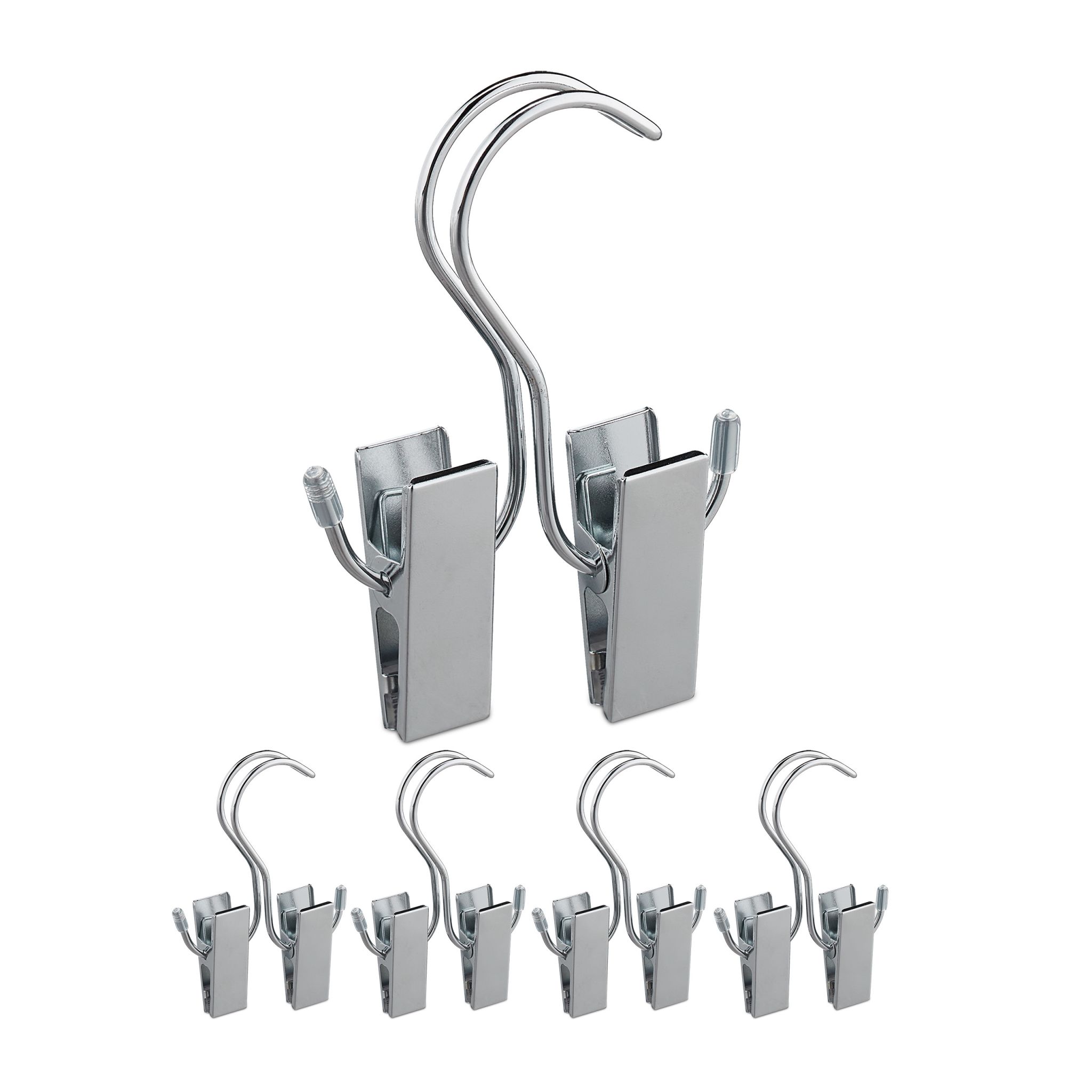 Stiefelklammern doppelt 5er-Set Silber