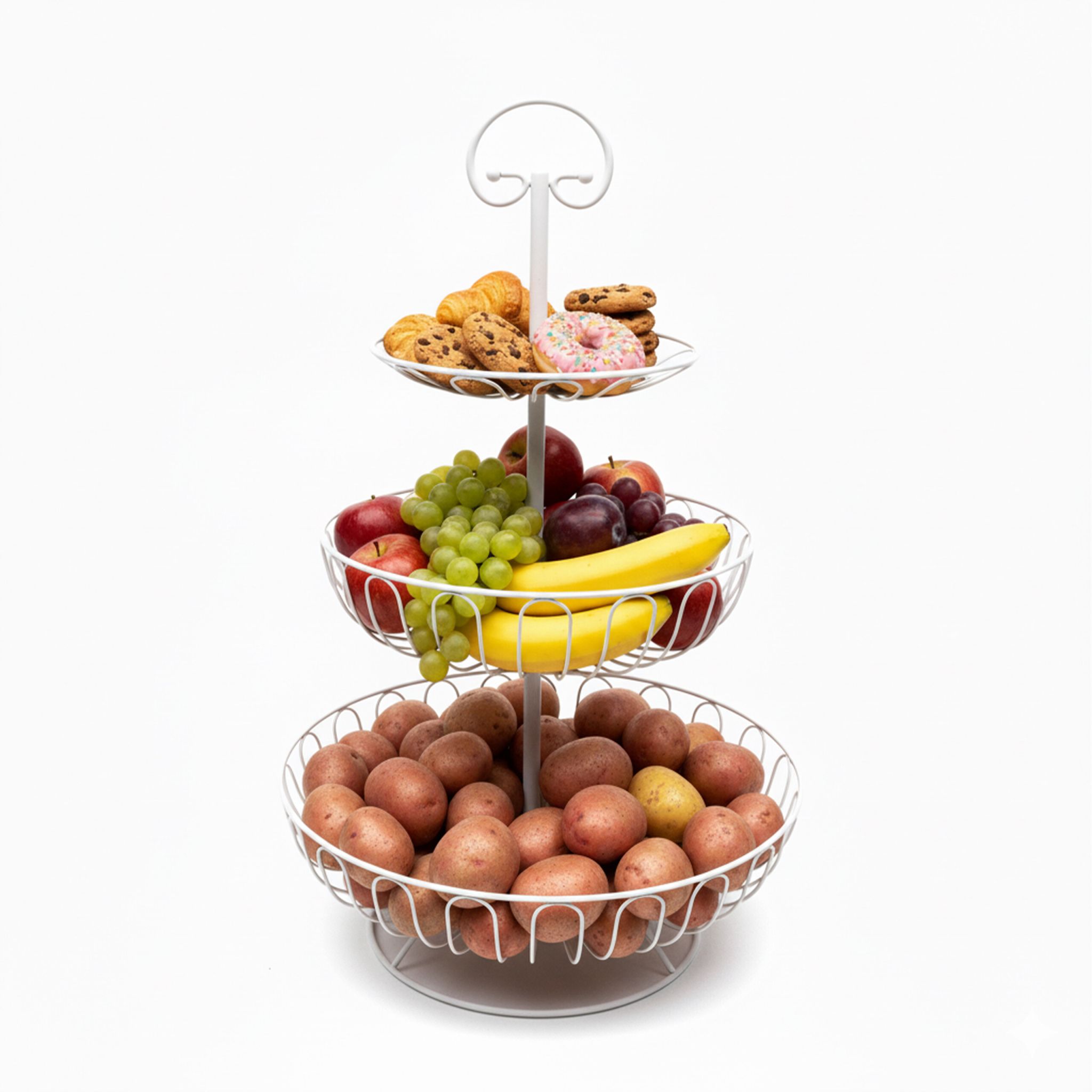 Obst Etagere 3 Etagen Weiss