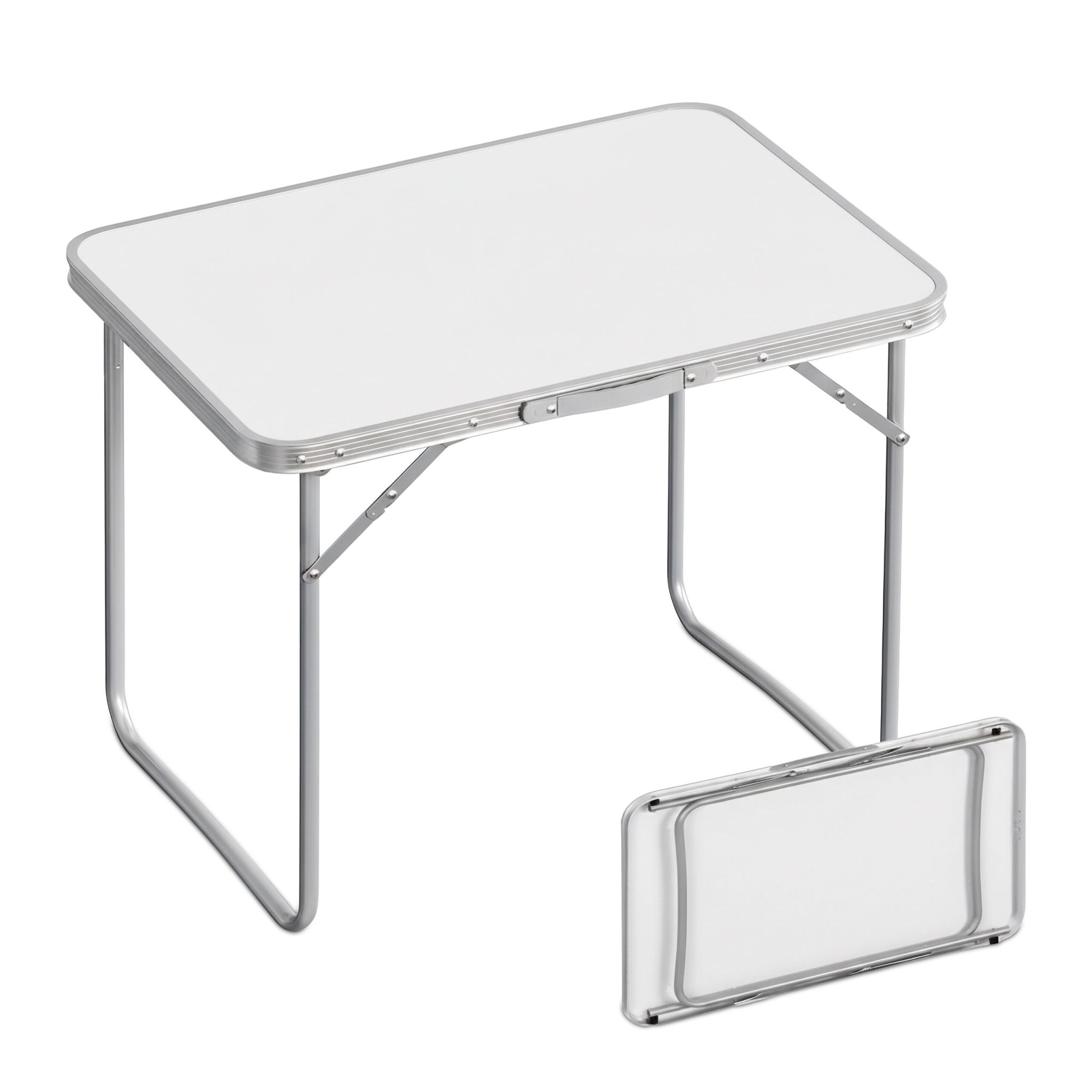Klappbarer Campingtisch Weiss-Silber