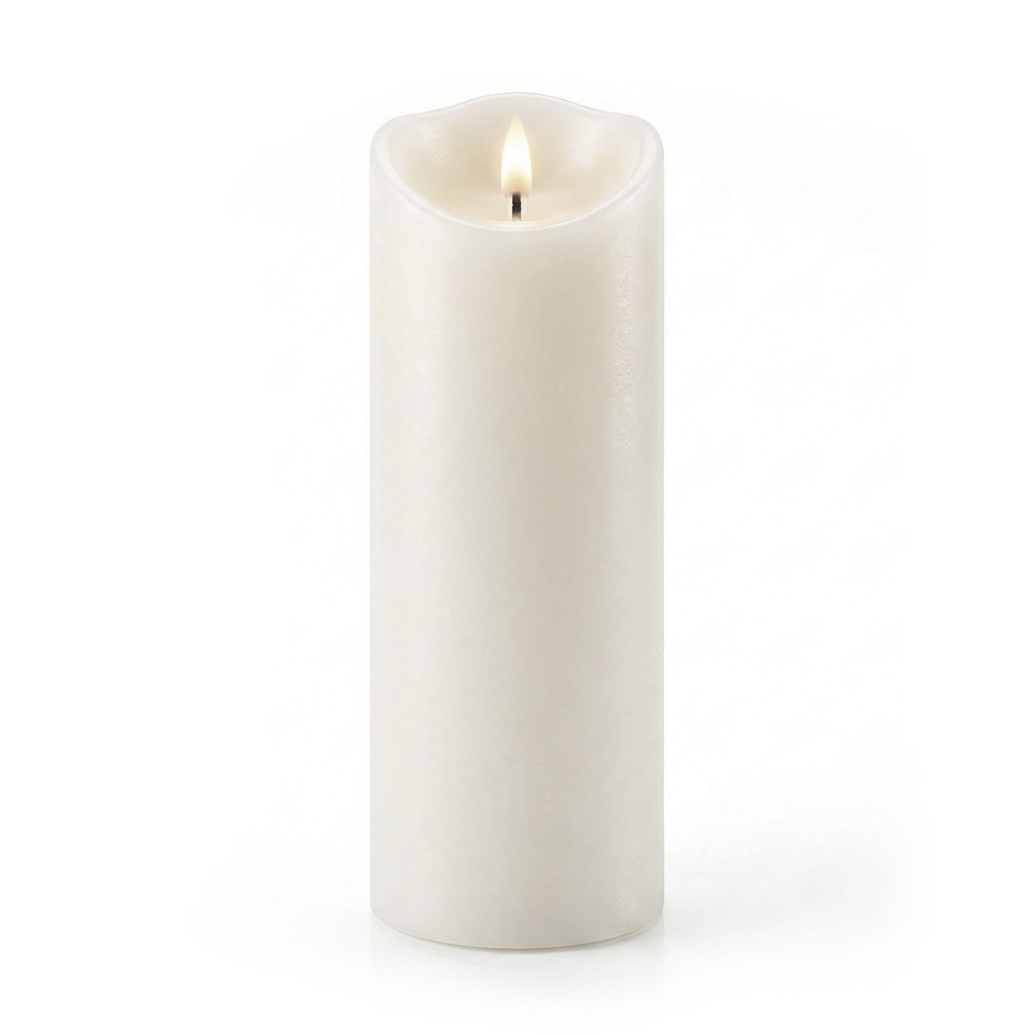 LED Kerze 30cm hoch Weiss