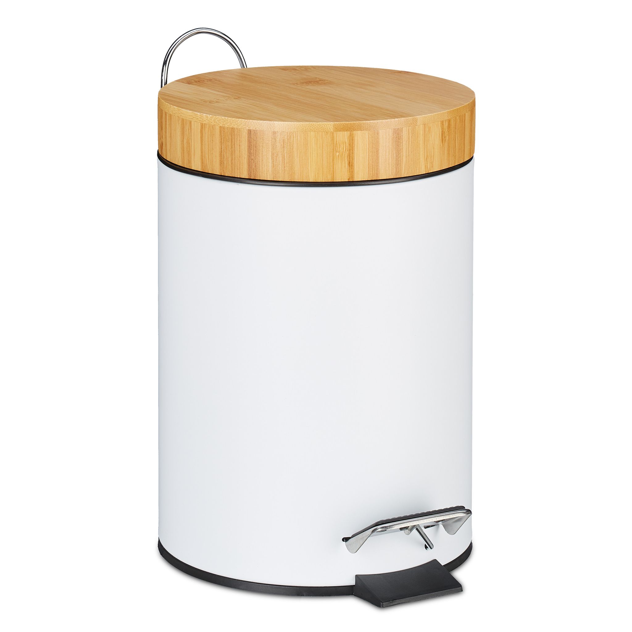 Mülleimer Bad 3L Weiss-Hellbraun