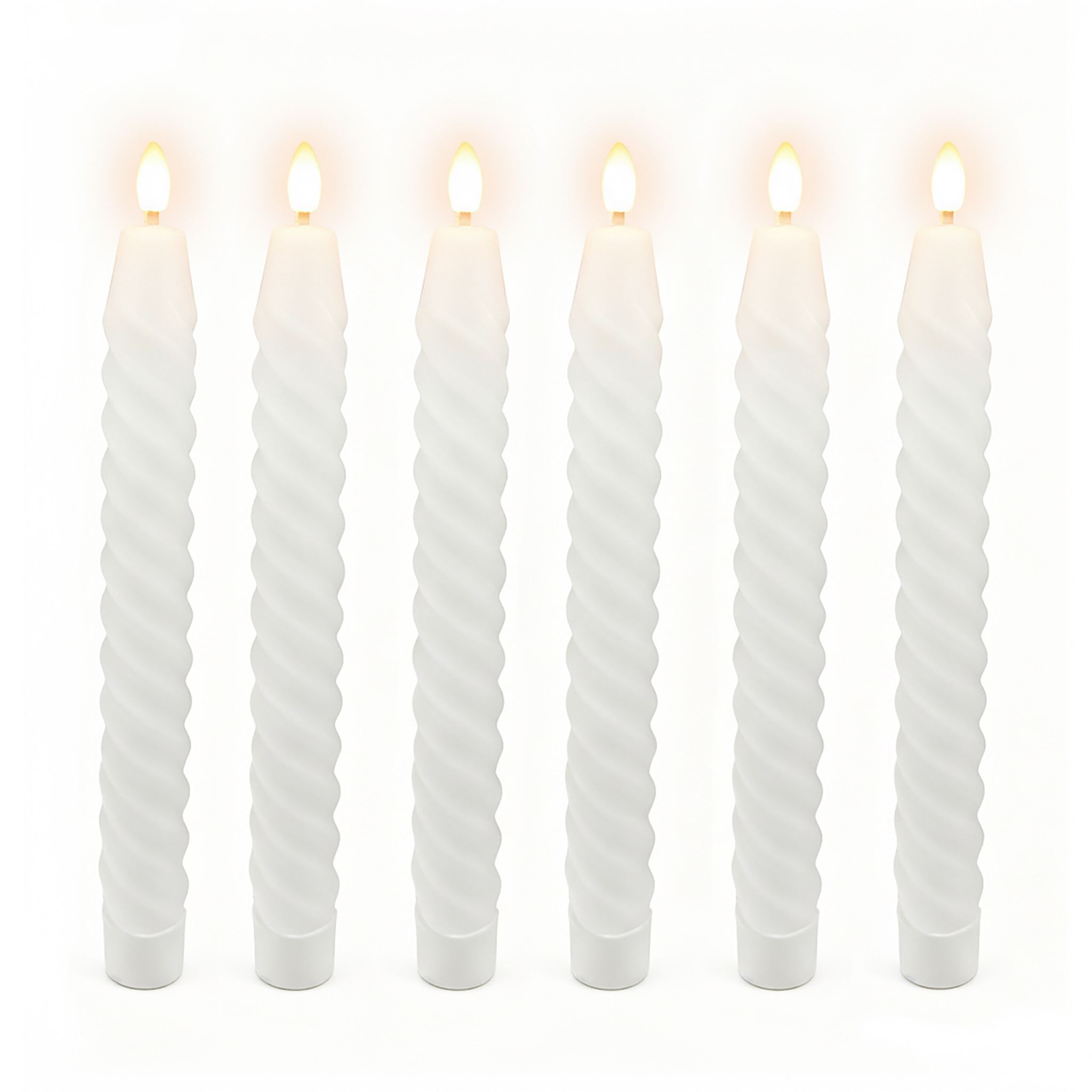 LED Stabkerzen 6er-Set Weiss