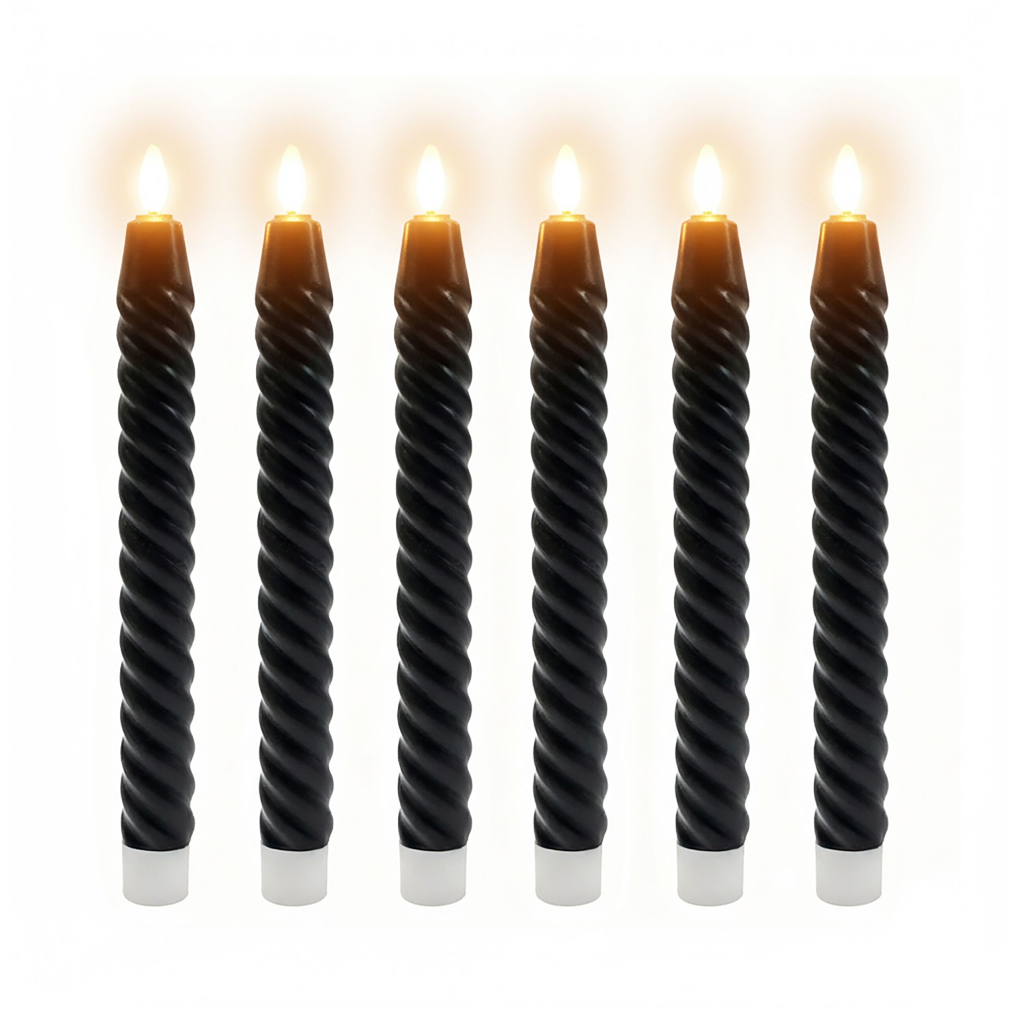 LED Stabkerzen 6er-Set Schwarz