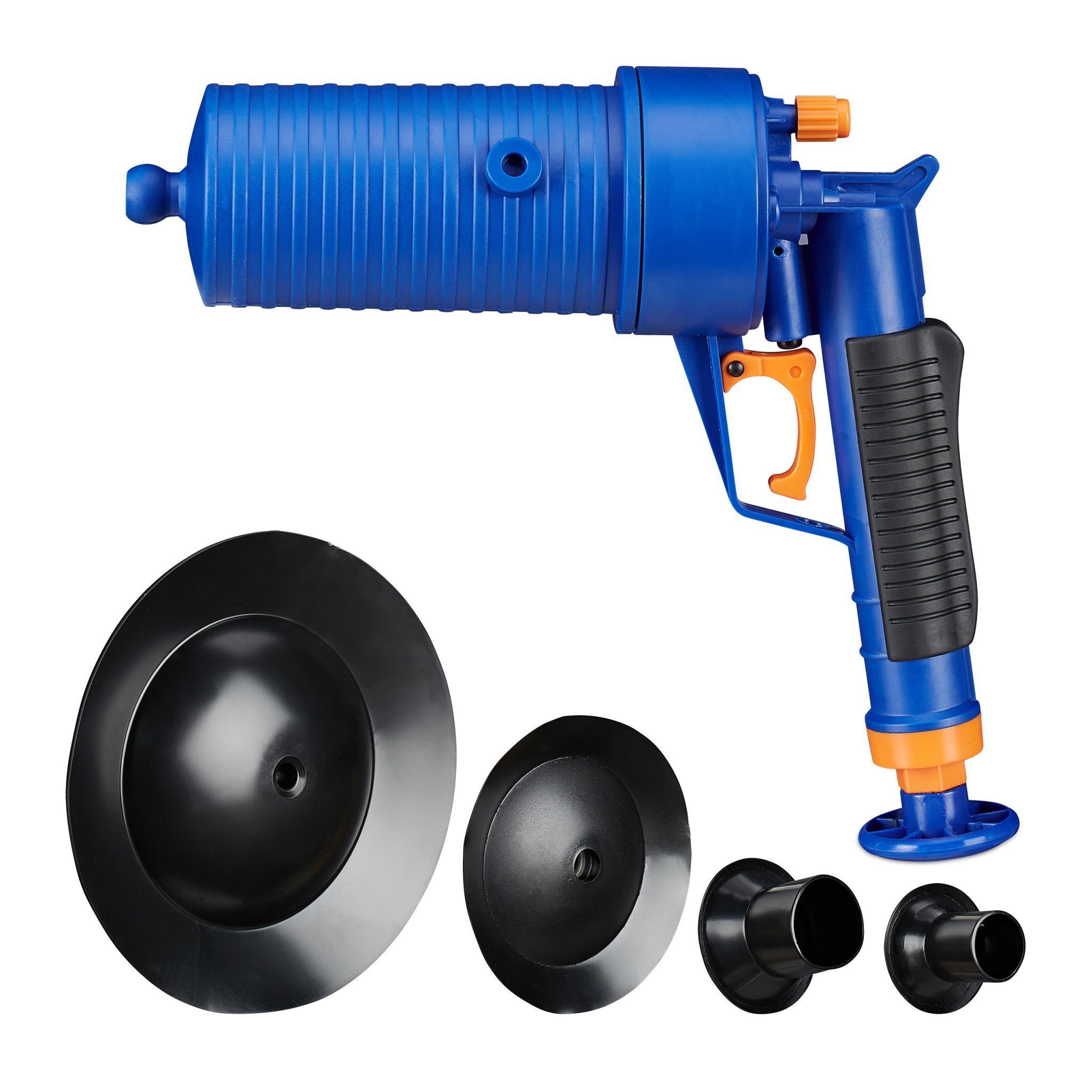 Pressluft Rohrreiniger Blau-Orange-Schwarz