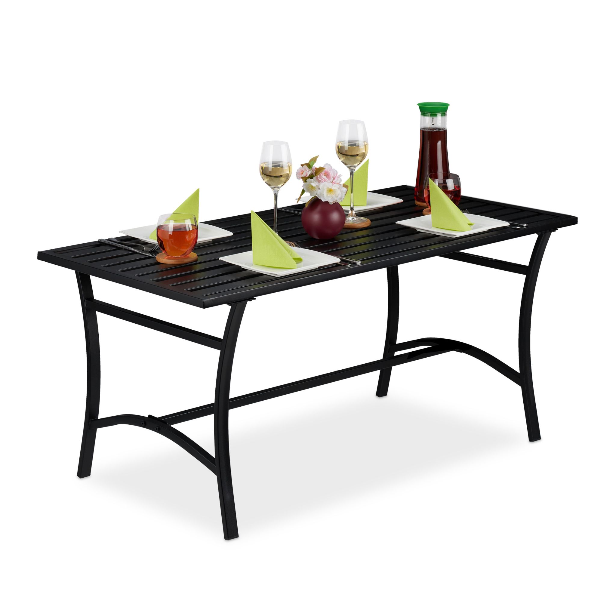 Gartentisch rechteckig schwarz Schwarz