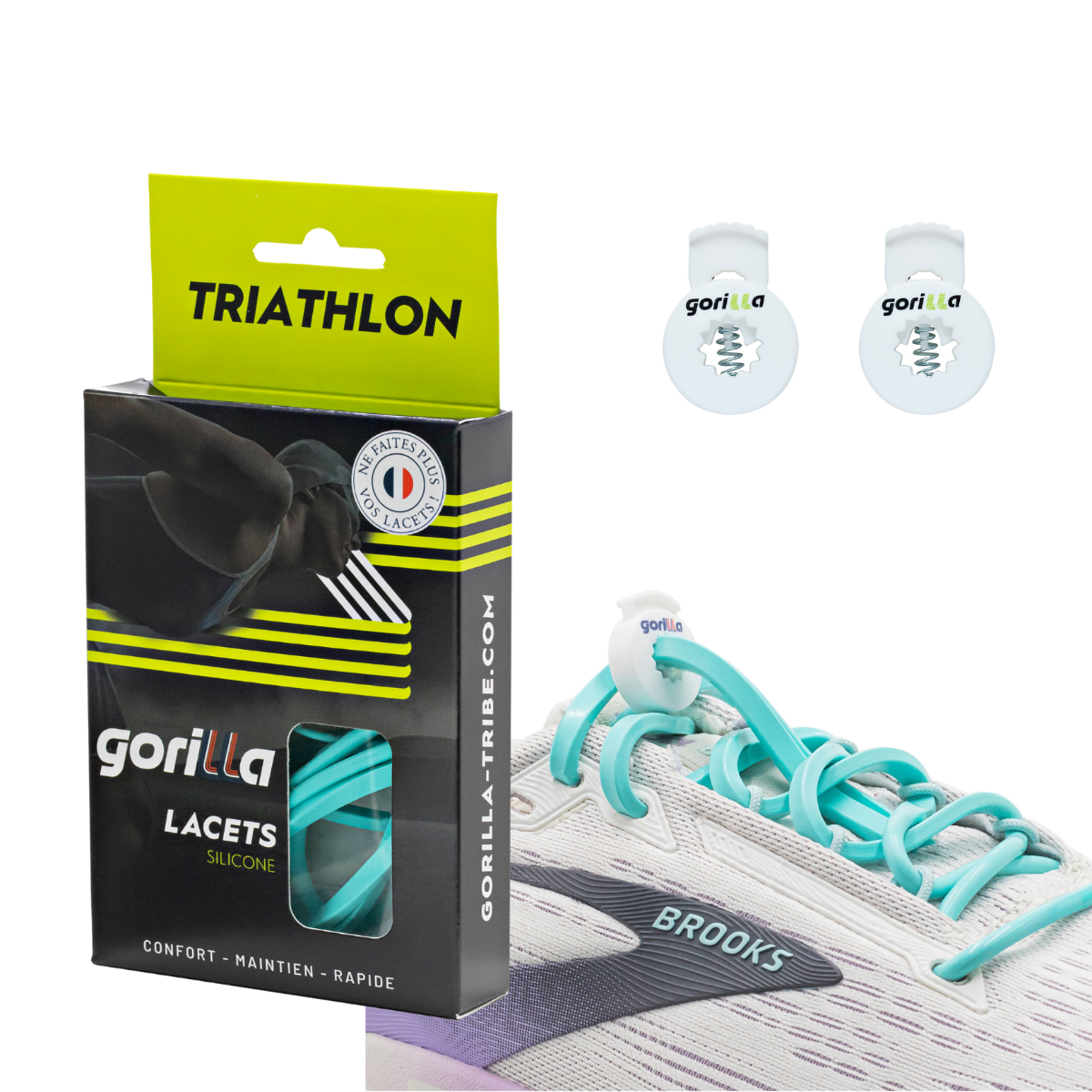 Elastische Schnürsenkel Flexibel Ohne Binden Silikon Triathlon Lagunenblau