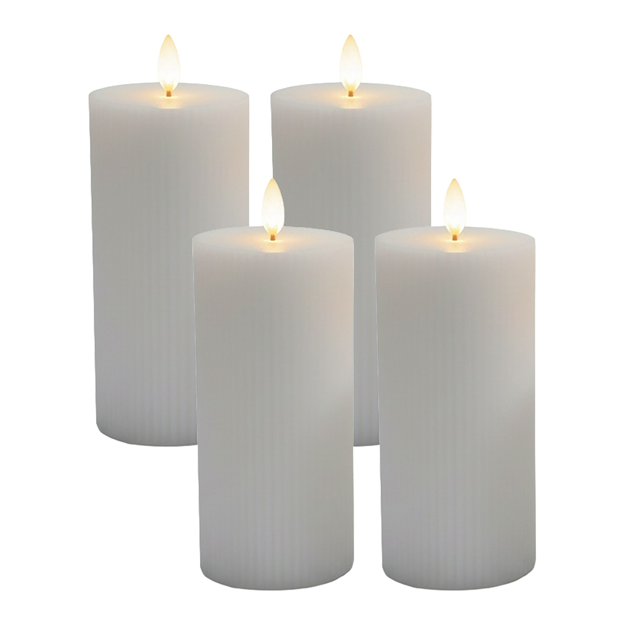 LED Kerzen 4er-Set 18cm Grau