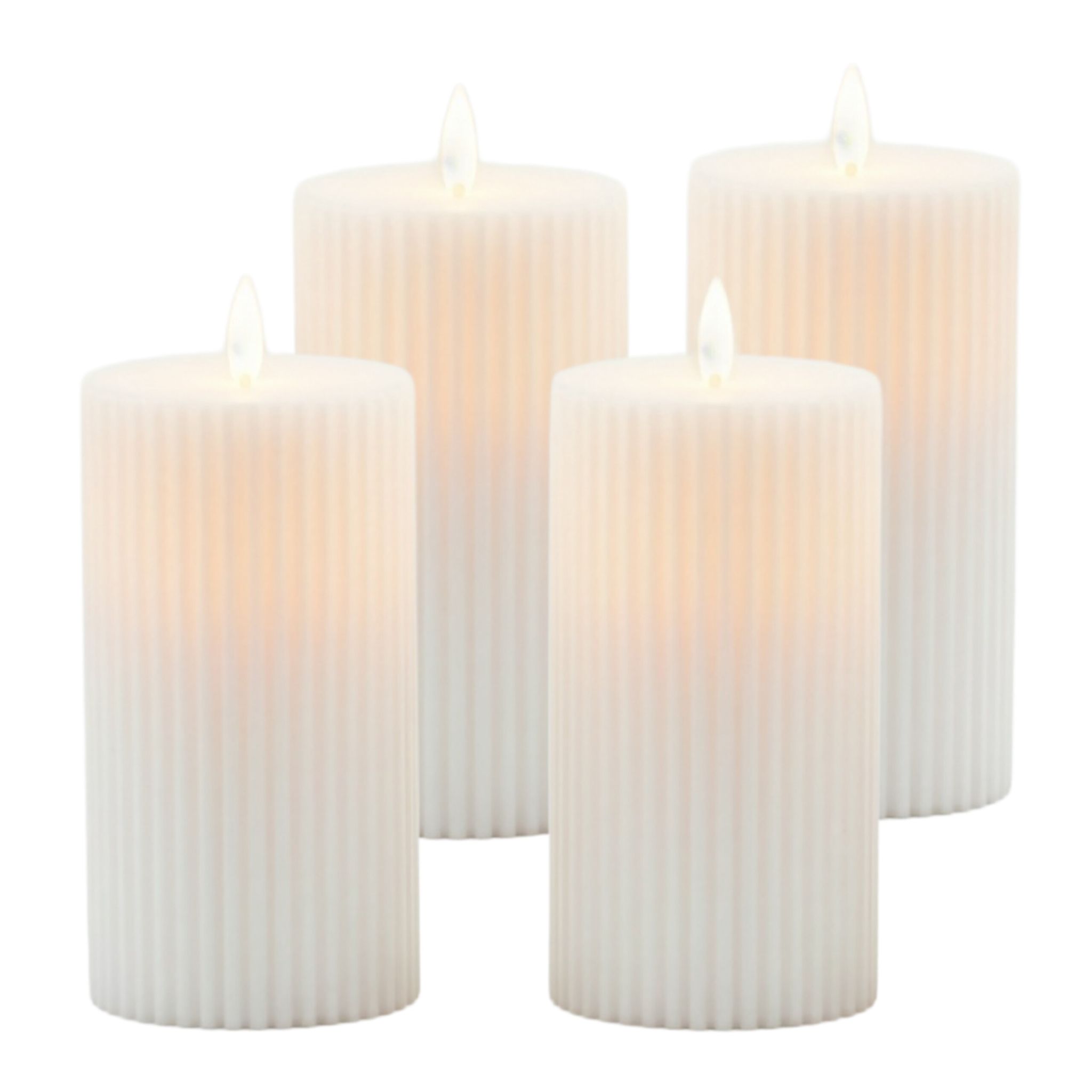 LED Kerzen 4er-Set 18cm Weiss