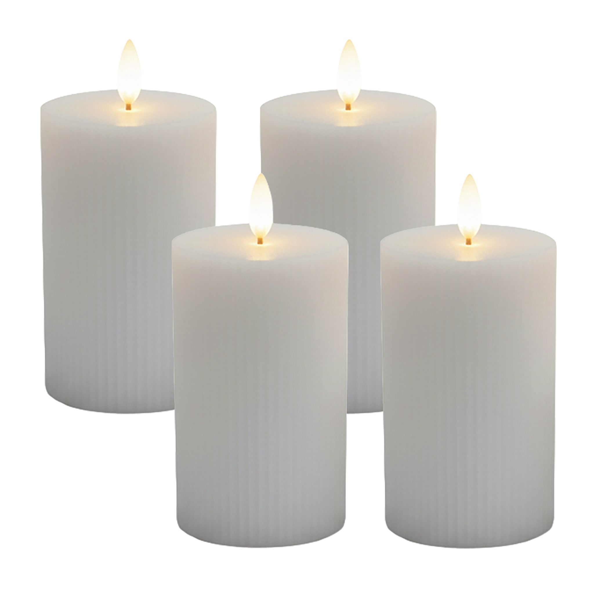 LED Kerzen 4er-Set 13cm Grau