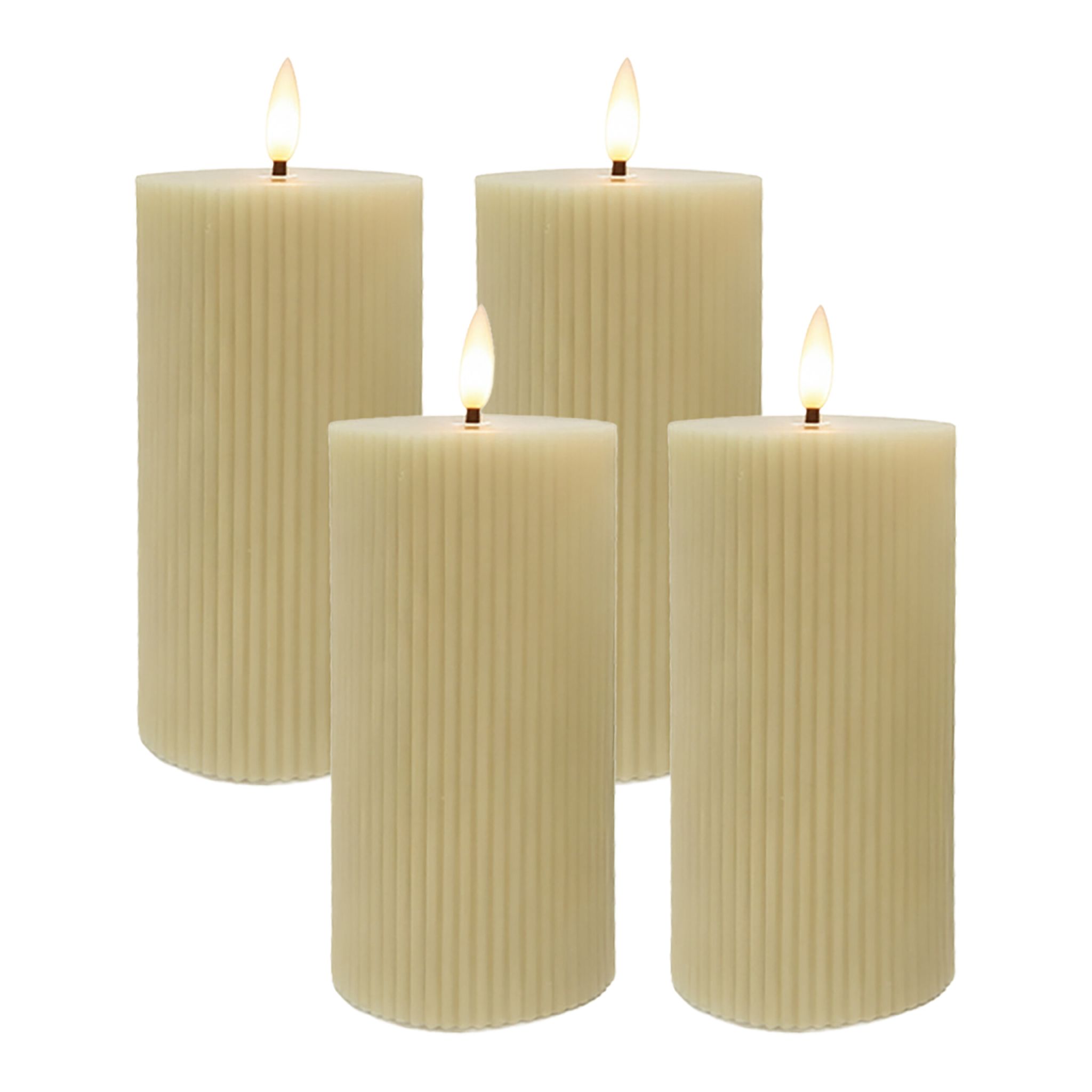 LED Kerzen 4er-Set 18cm Beige