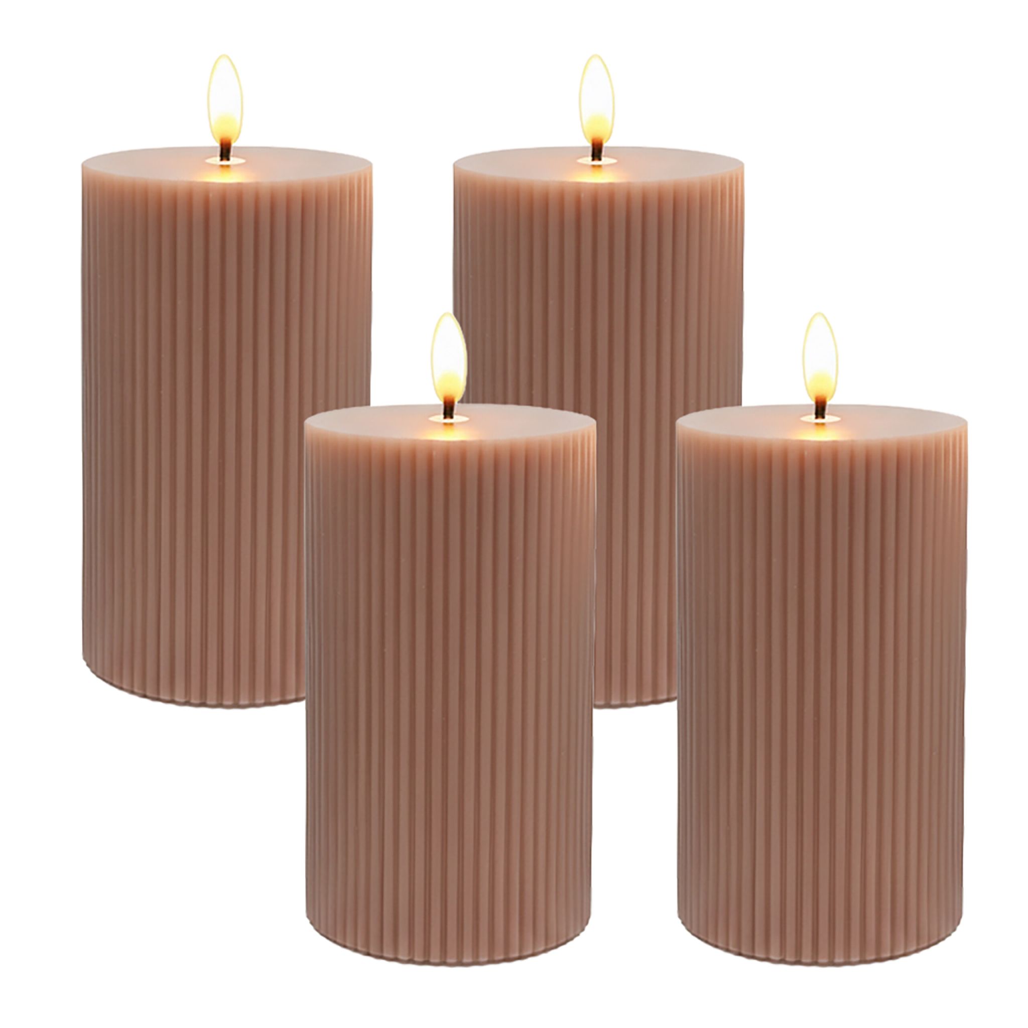 LED Kerzen 4er-Set 13cm Rosa