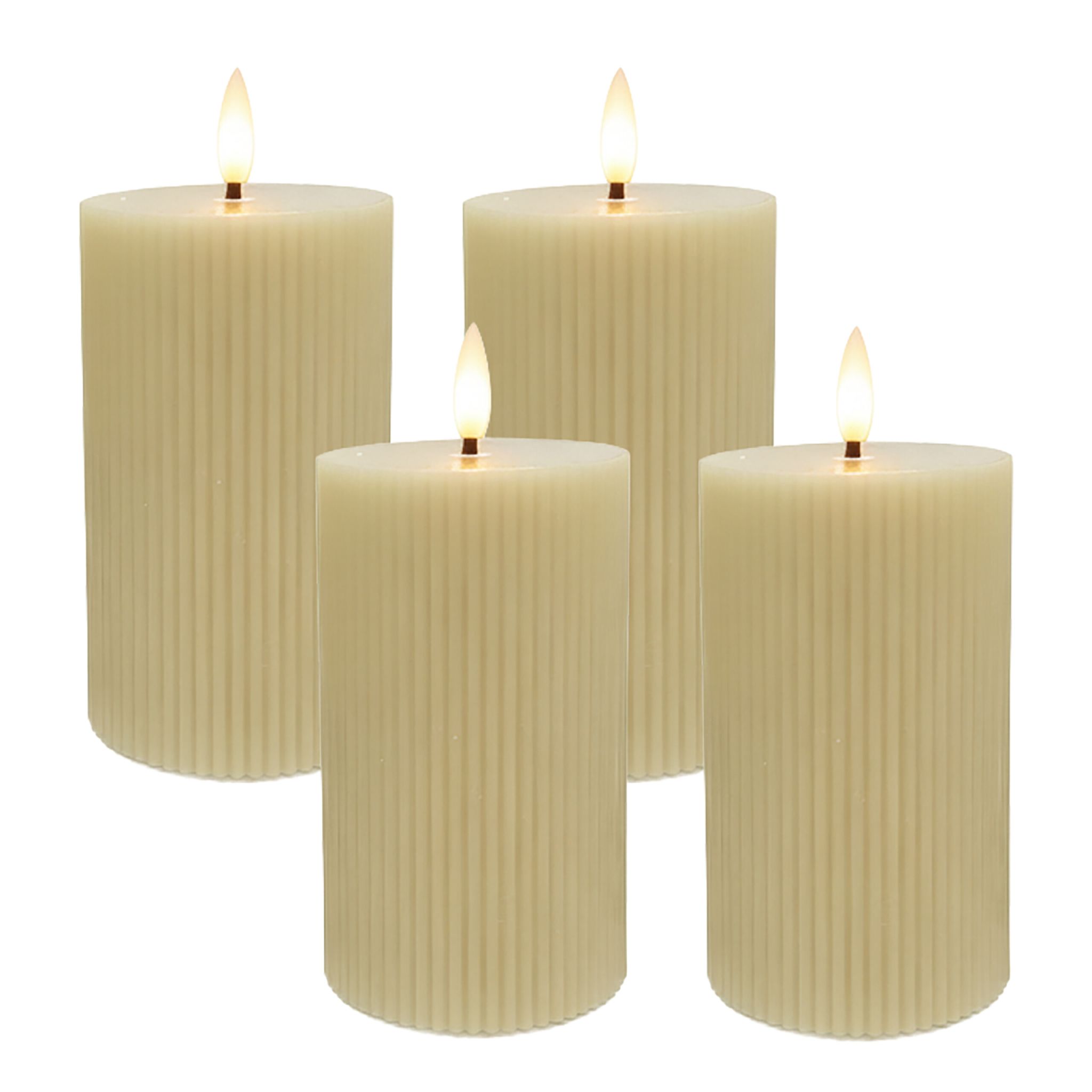 LED Kerzen 4er-Set 13cm Beige