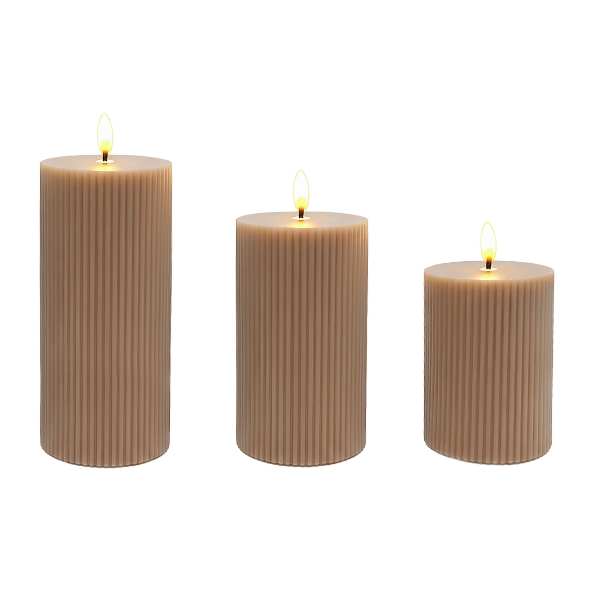 LED Kerzen 3er-Set Hellbraun