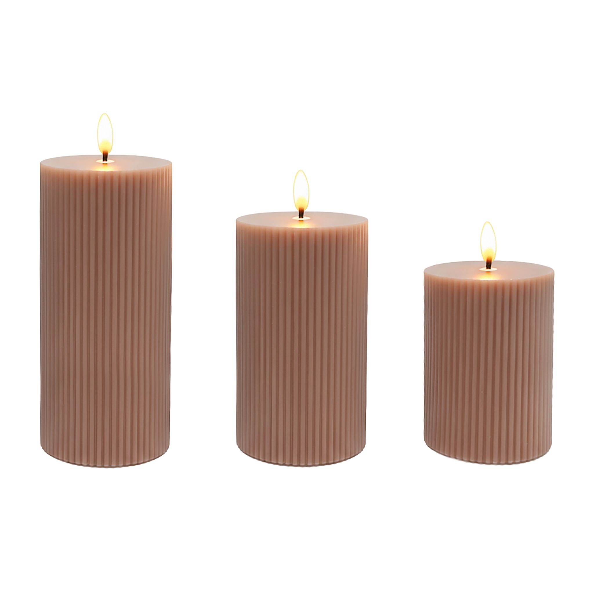 LED Kerzen 3er-Set Rosa