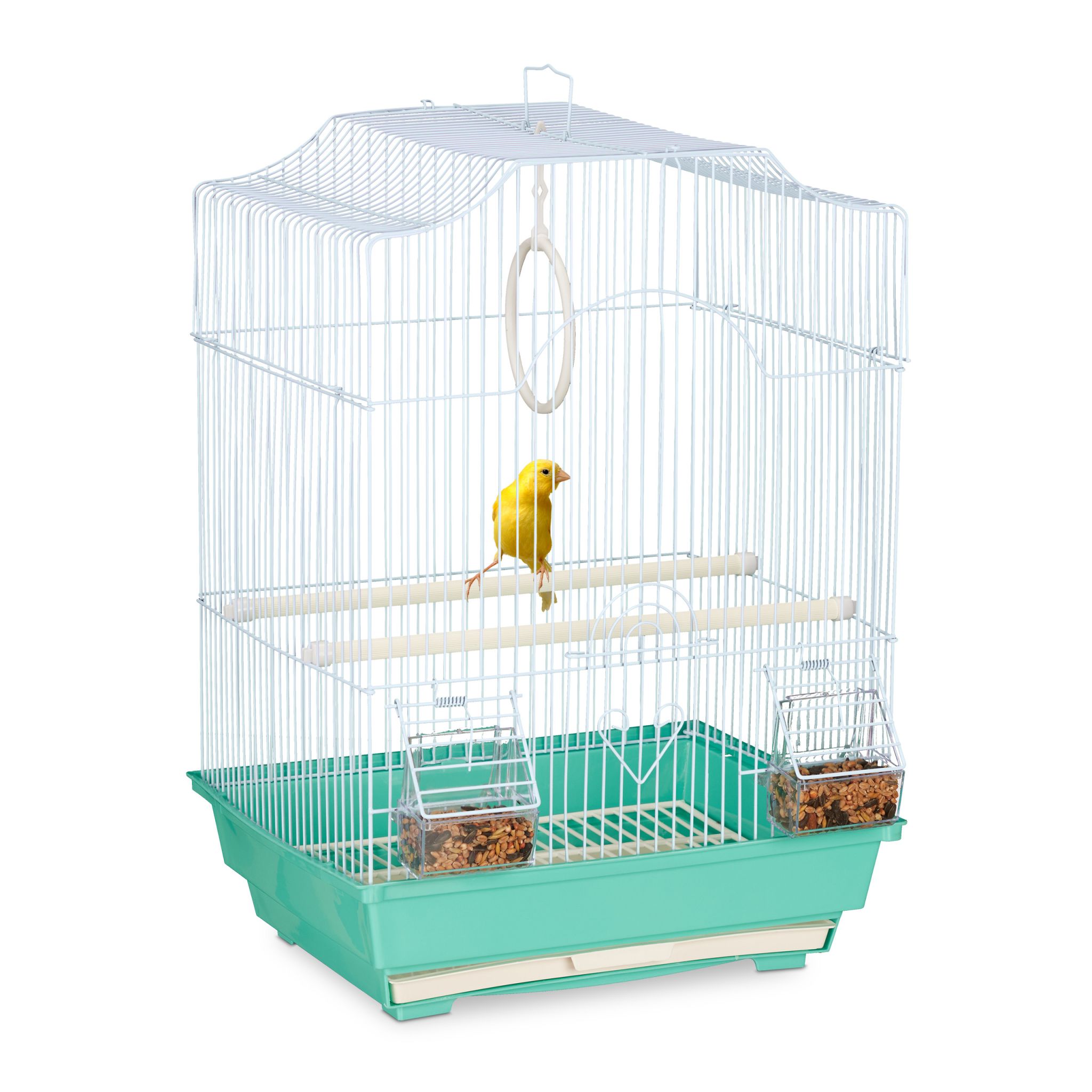 Vogelkäfig mit Sitzstangen Hellblau-Türkis