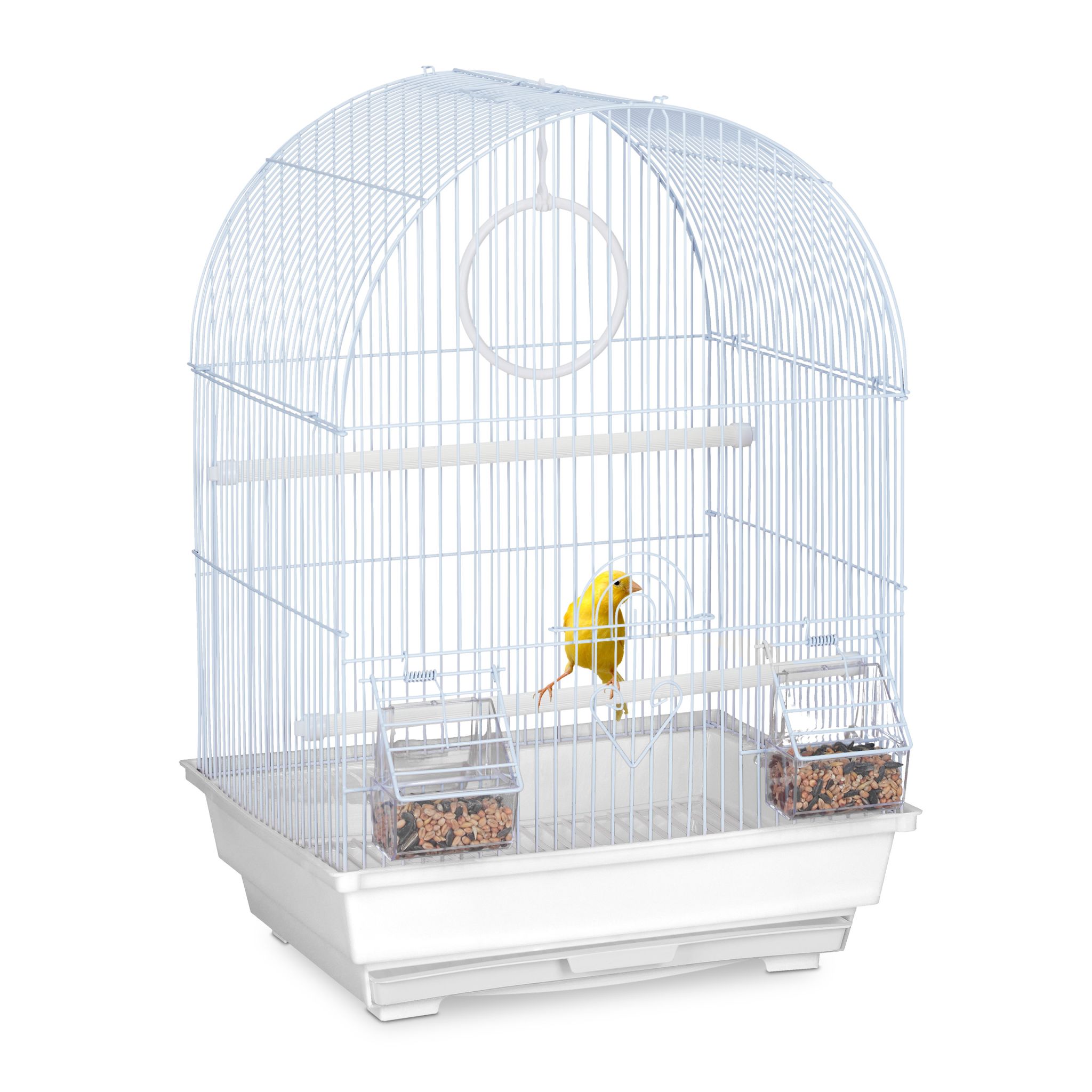 Vogelkäfig mit Zubehör weiss Weiss-Hellblau