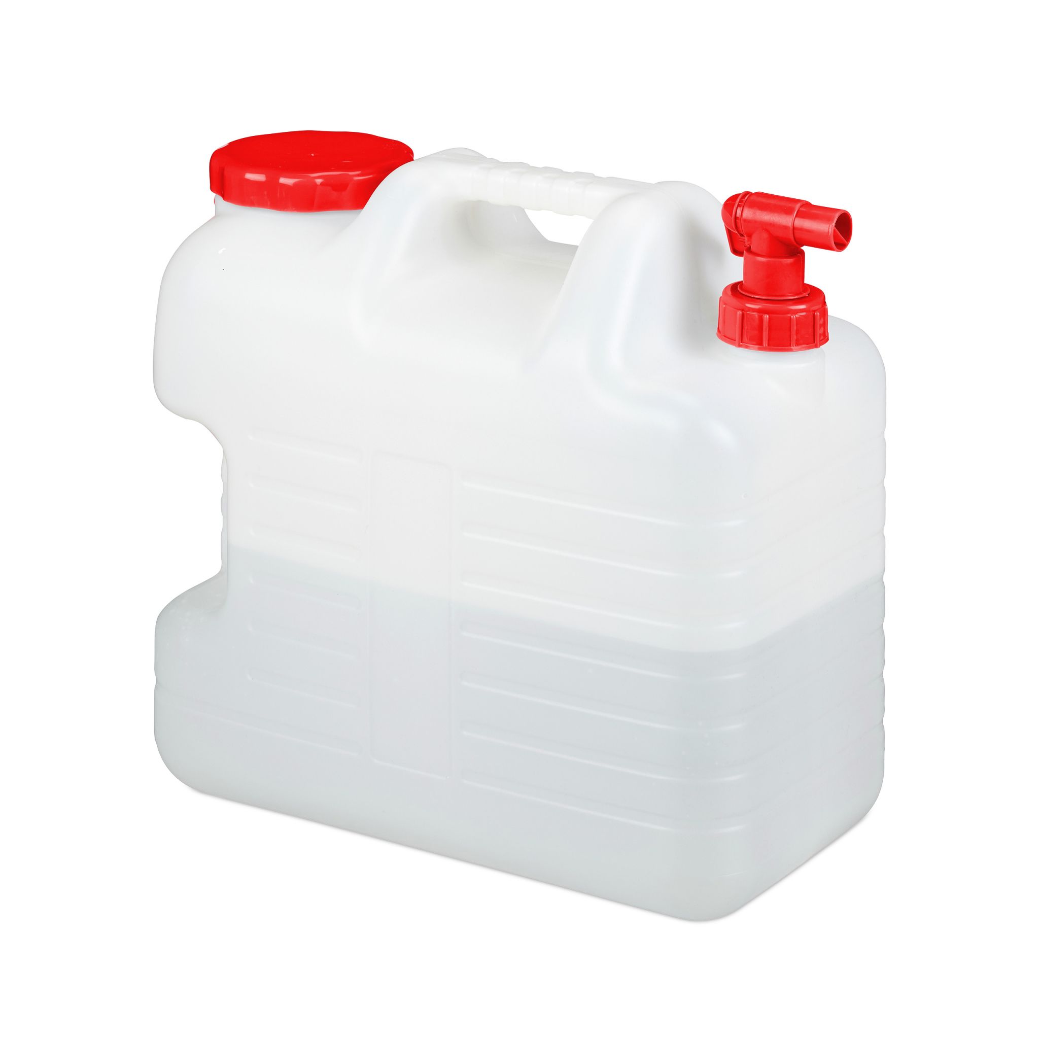 Wasserkanister mit Hahn Weiss-Rot