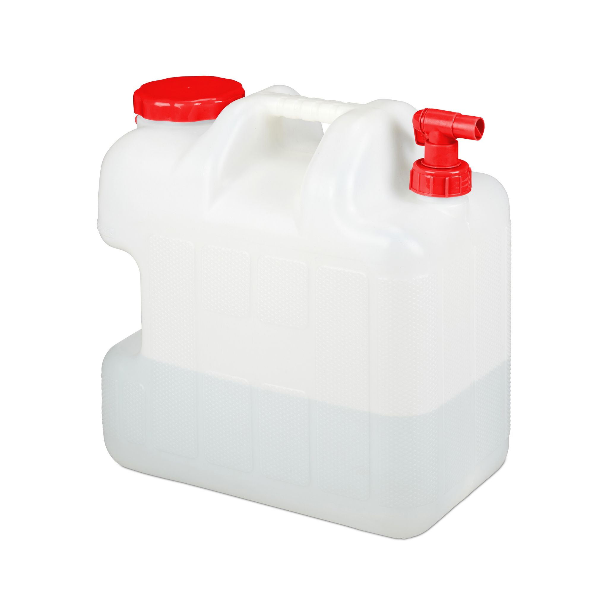 Wasserkanister mit Hahn Weiss-Rot