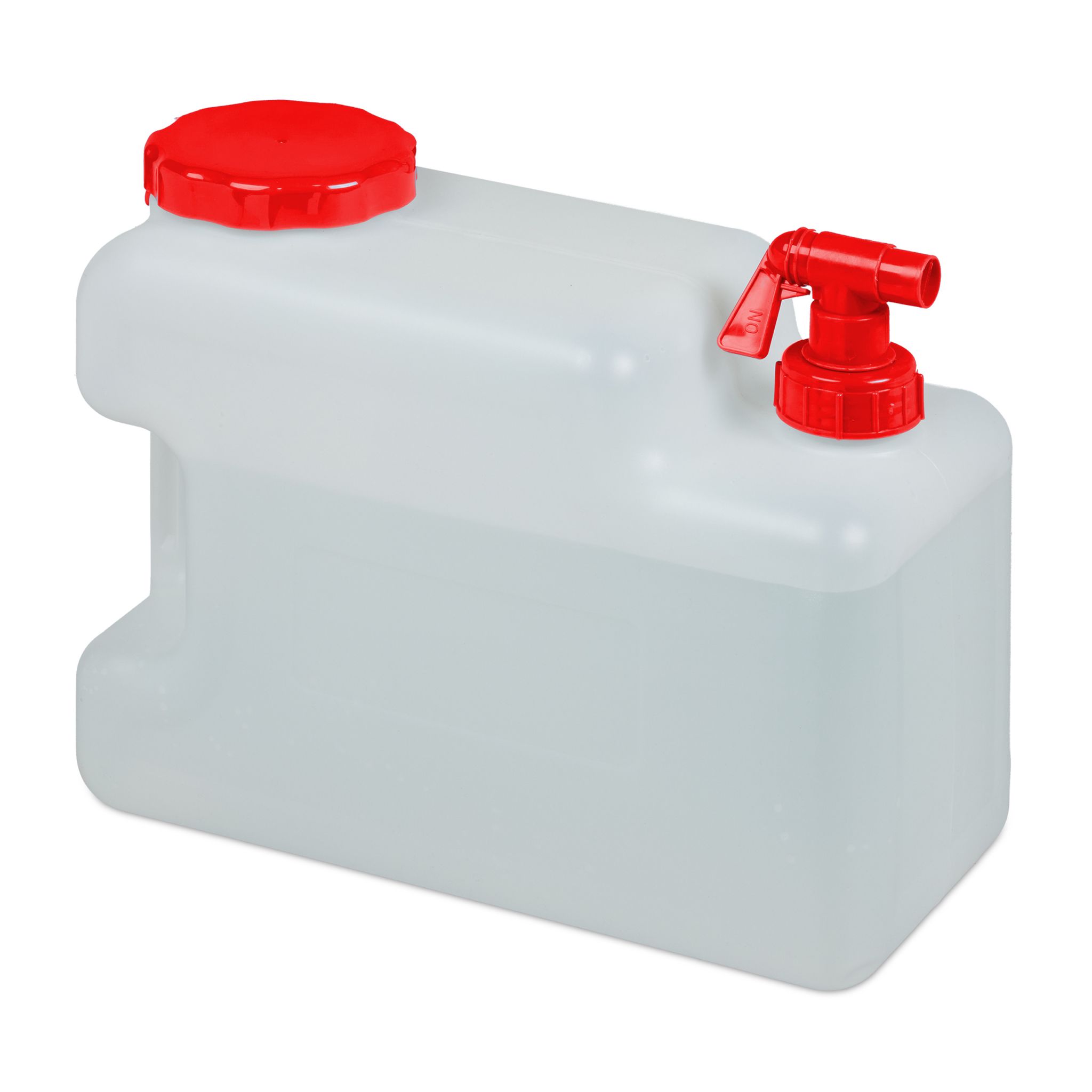 Wasserkanister mit Hahn Weiss-Rot