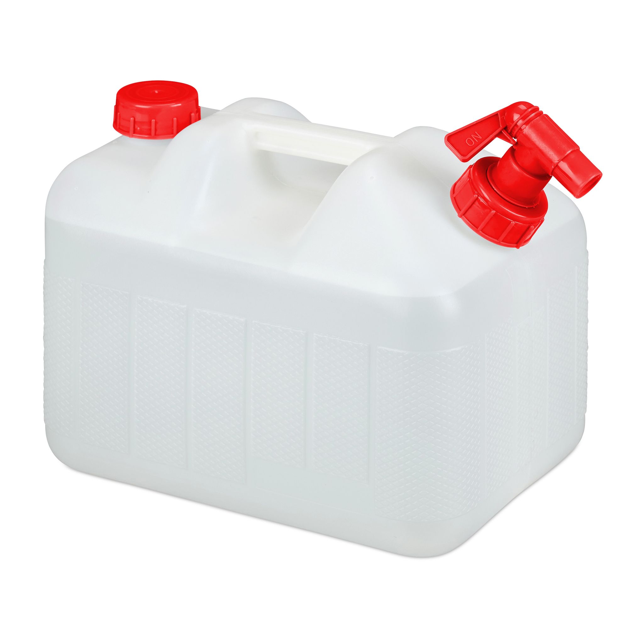 Wasserkanister mit Hahn Weiss-Rot
